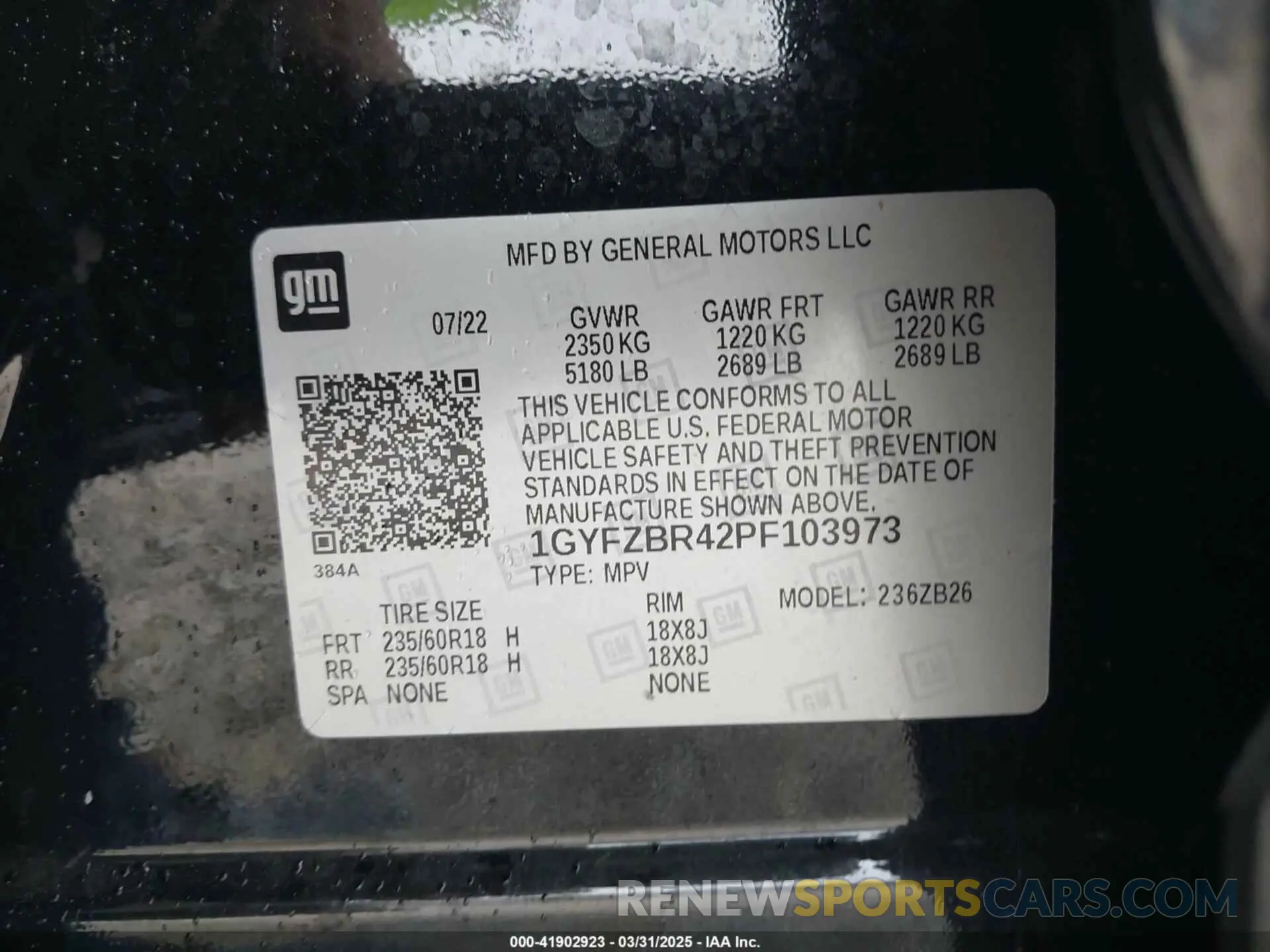 9 fotografías del automóvil dañado 1GYFZBR42PF103973 CADILLAC XT4 2023