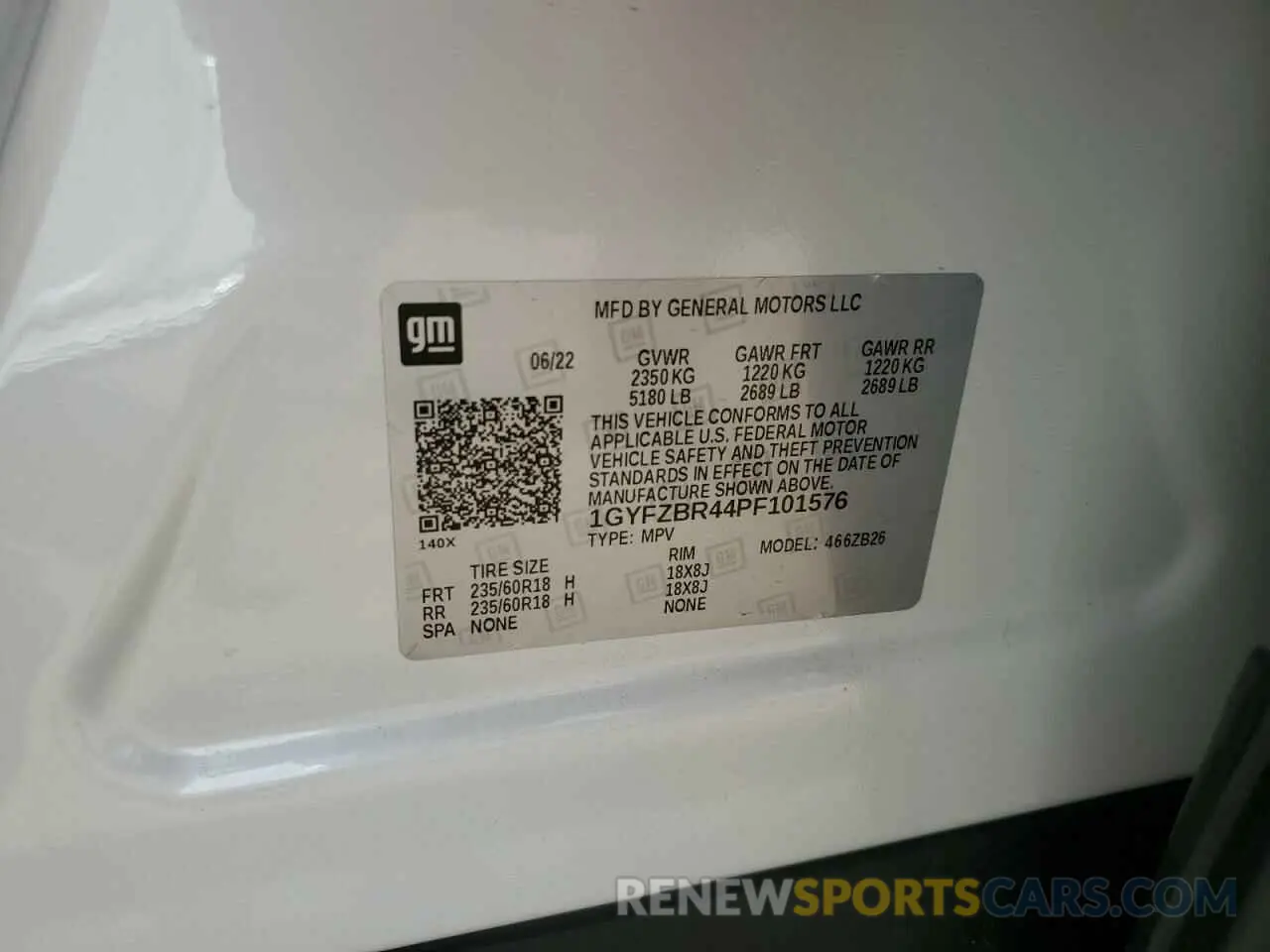 13 fotografías del automóvil dañado 1GYFZBR44PF101576 CADILLAC XT4 2023