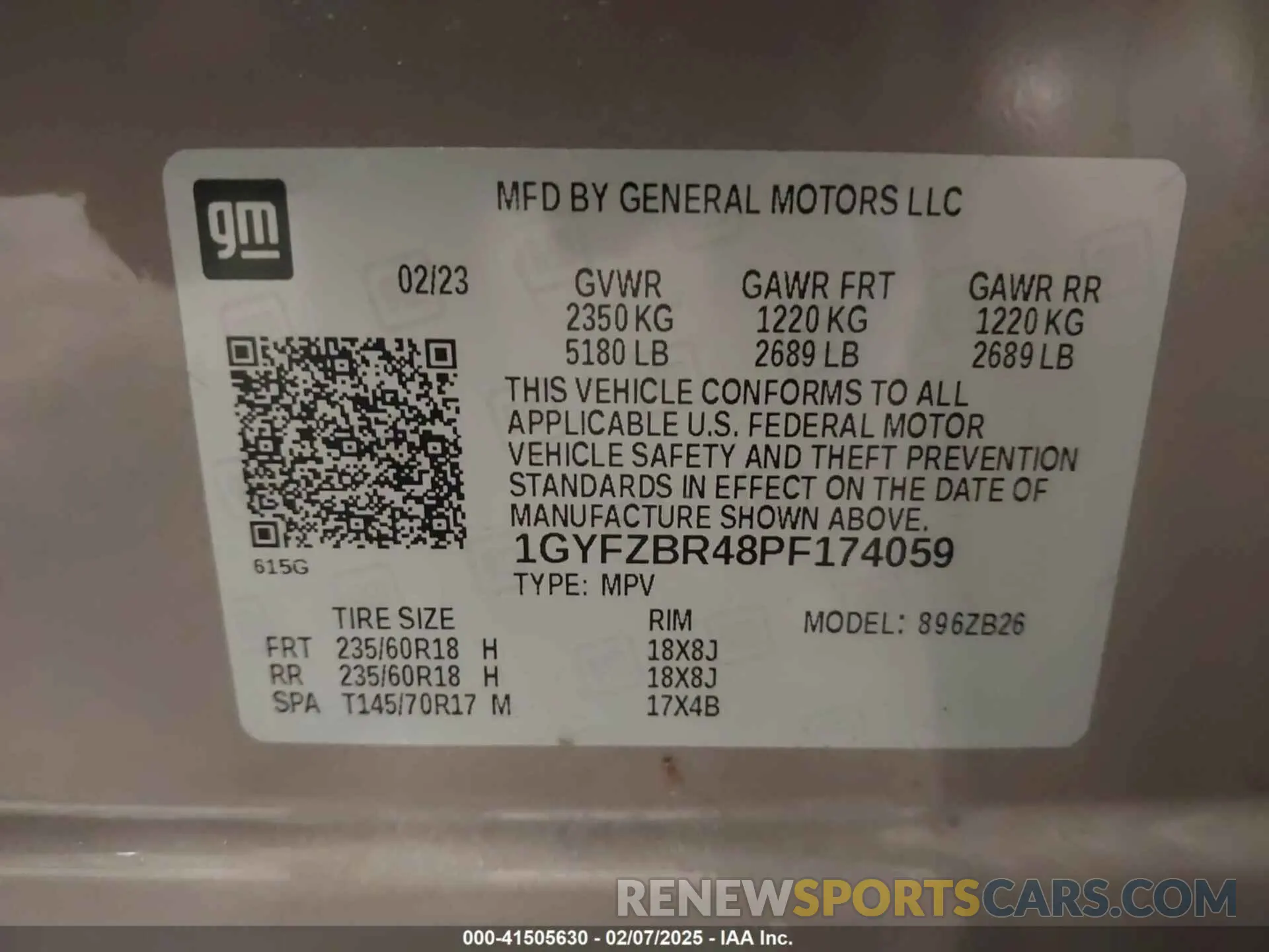 9 fotografías del automóvil dañado 1GYFZBR48PF174059 CADILLAC XT4 2023