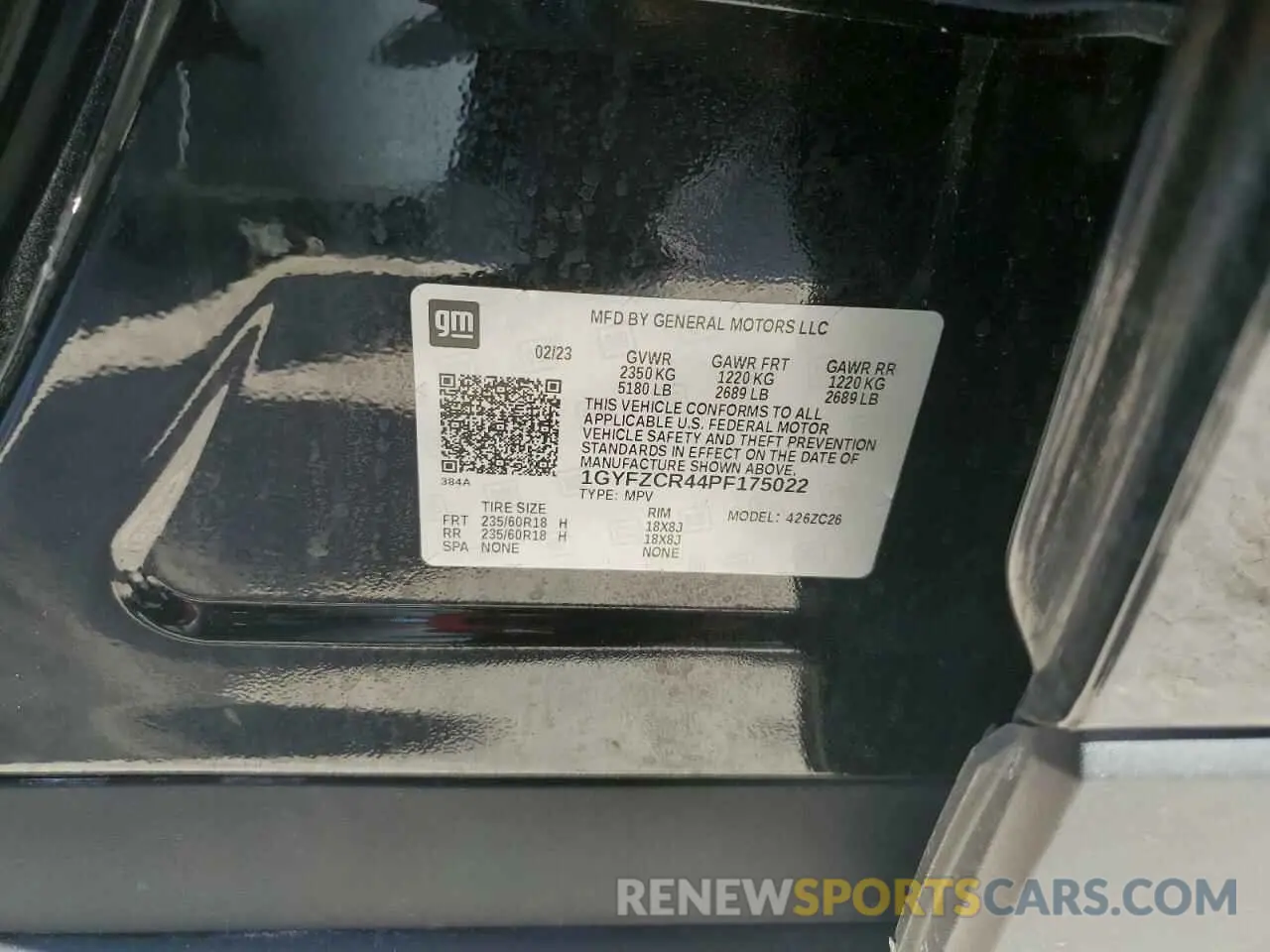 14 fotografías del automóvil dañado 1GYFZCR44PF175022 CADILLAC XT4 2023