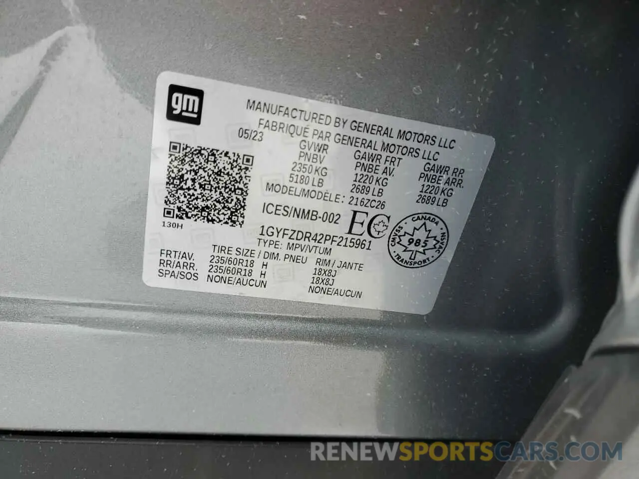 13 fotografías del automóvil dañado 1GYFZDR42PF215961 CADILLAC XT4 2023