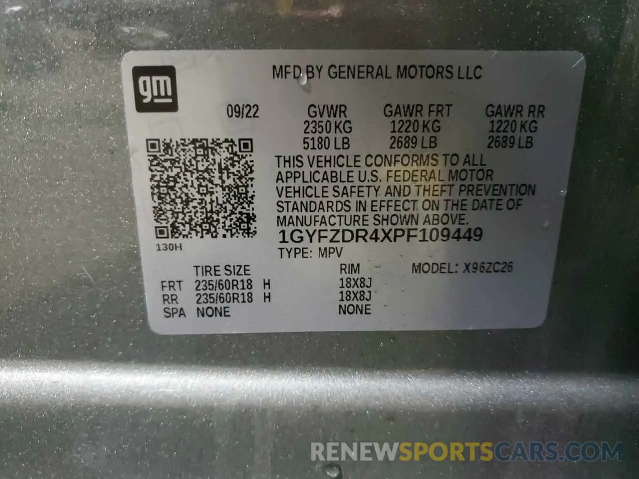 13 fotografías del automóvil dañado 1GYFZDR4XPF109449 CADILLAC XT4 2023