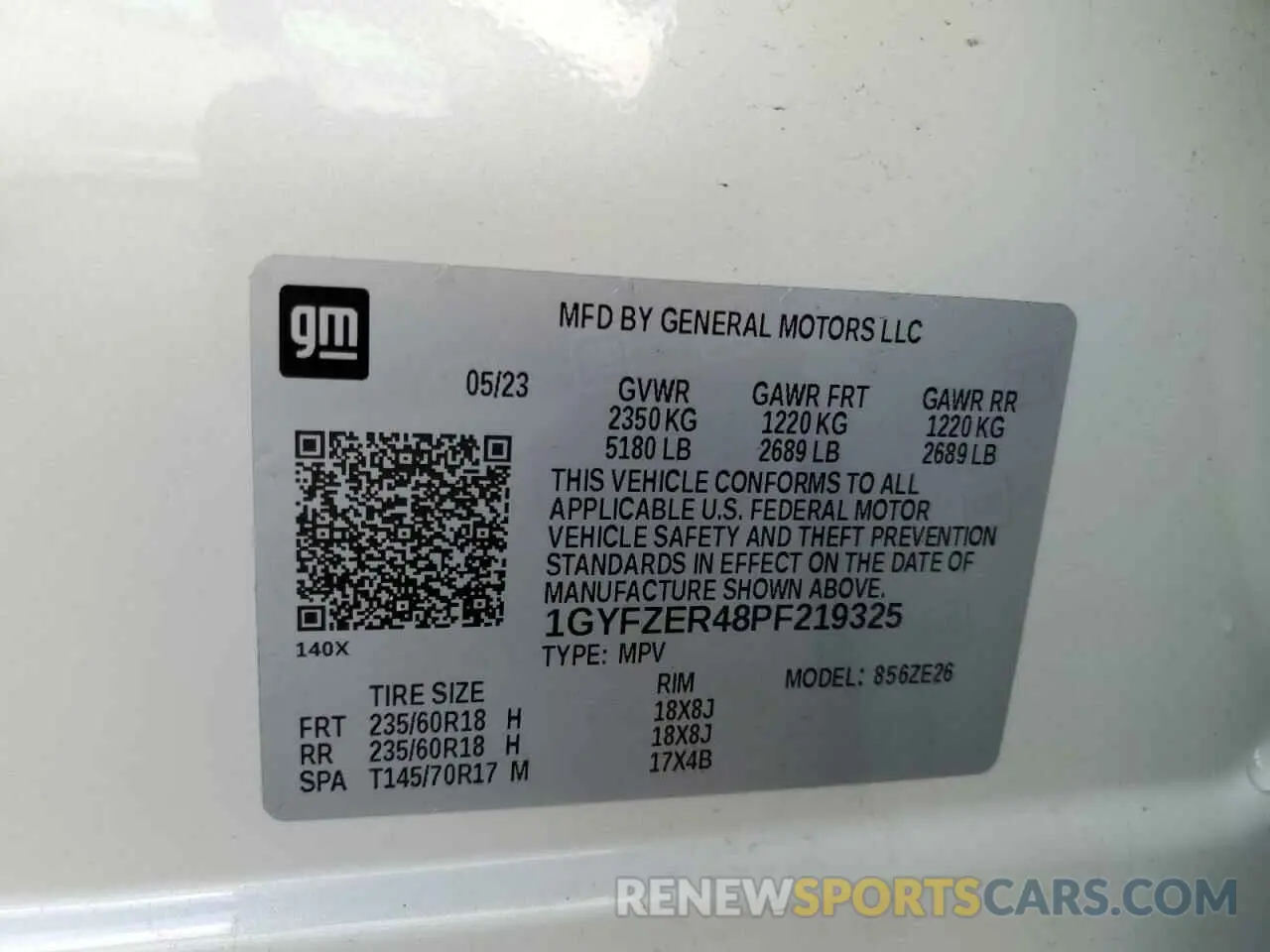 13 fotografías del automóvil dañado 1GYFZER48PF219325 CADILLAC XT4 2023