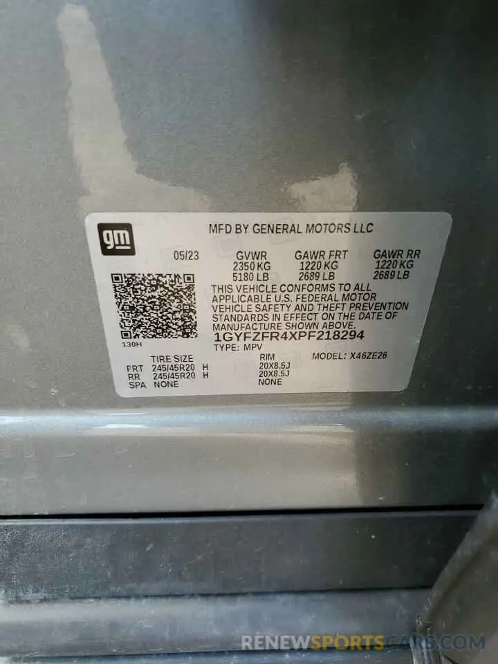 12 fotografías del automóvil dañado 1GYFZFR4XPF218294 CADILLAC XT4 2023