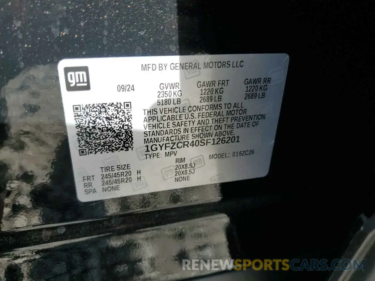 13 fotografías del automóvil dañado 1GYFZCR40SF126201 CADILLAC XT4 2025