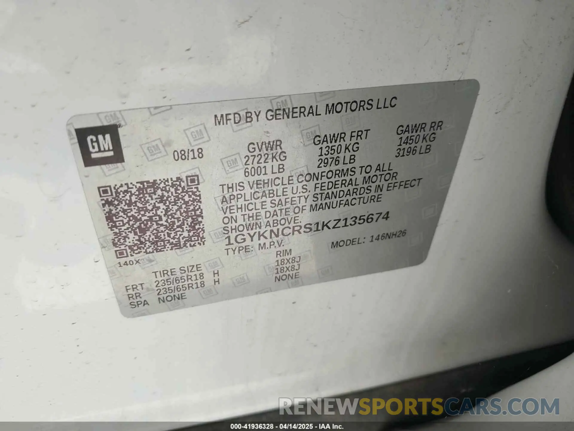 9 fotografías del automóvil dañado 1GYKNCRS1KZ135674 CADILLAC XT5 2019