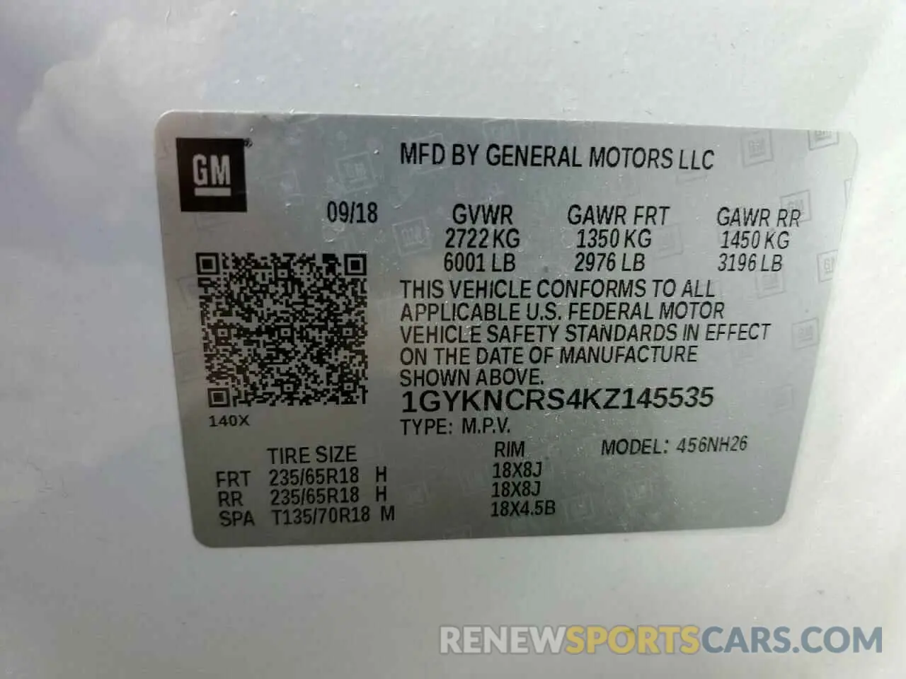 13 fotografías del automóvil dañado 1GYKNCRS4KZ145535 CADILLAC XT5 2019