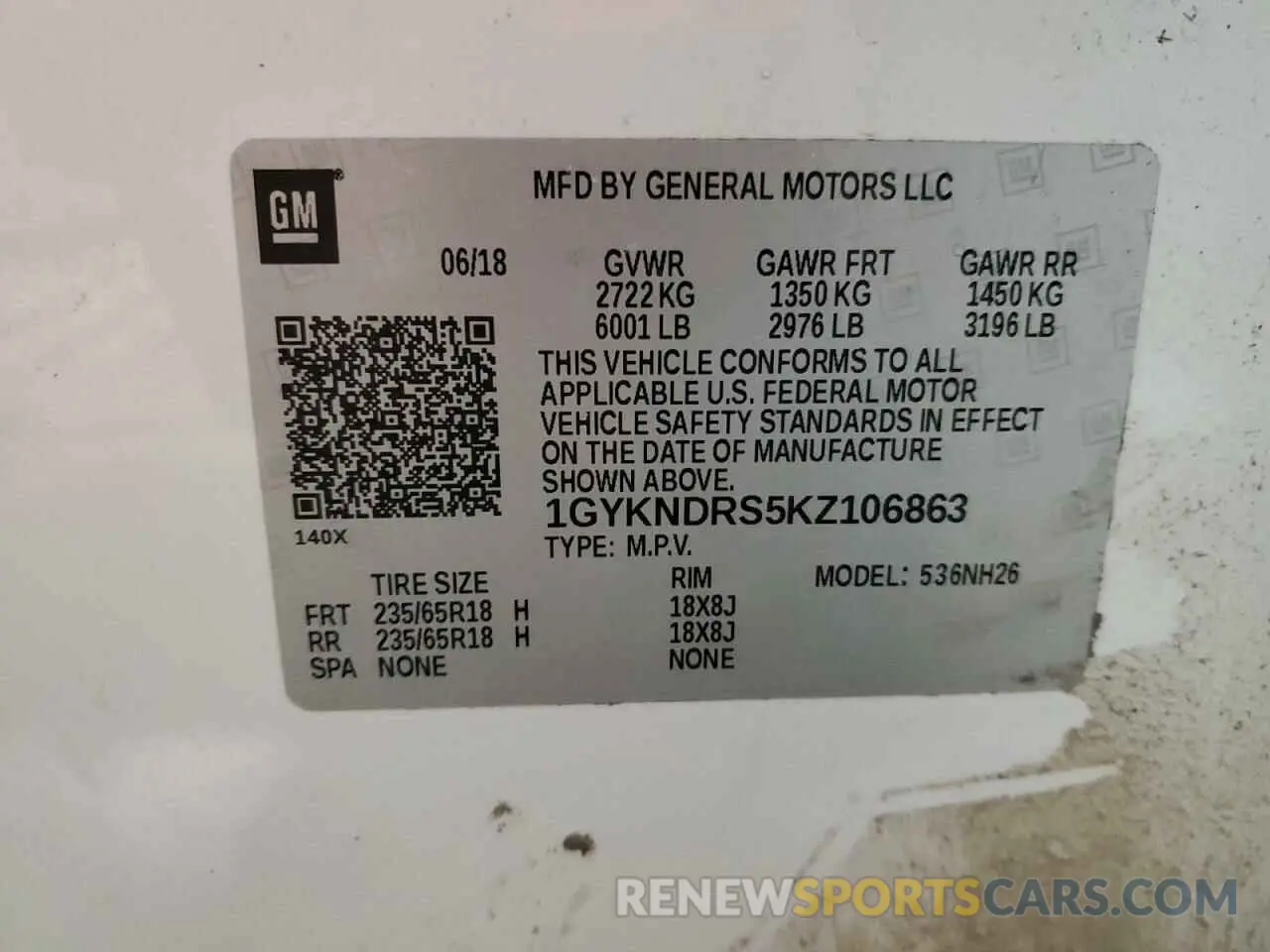 13 fotografías del automóvil dañado 1GYKNDRS5KZ106863 CADILLAC XT5 2019