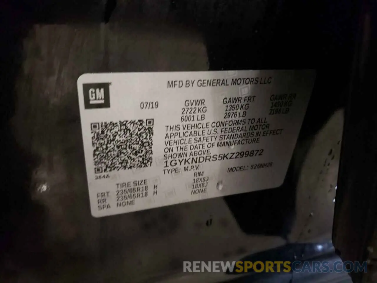 16 fotografías del automóvil dañado 1GYKNDRS5KZ299872 CADILLAC XT5 2019