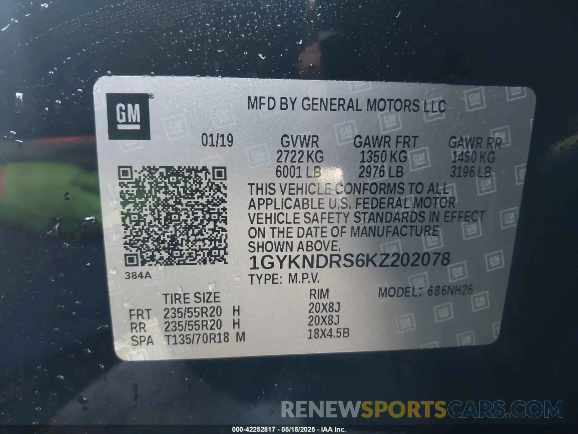 9 fotografías del automóvil dañado 1GYKNDRS6KZ202078 CADILLAC XT5 2019