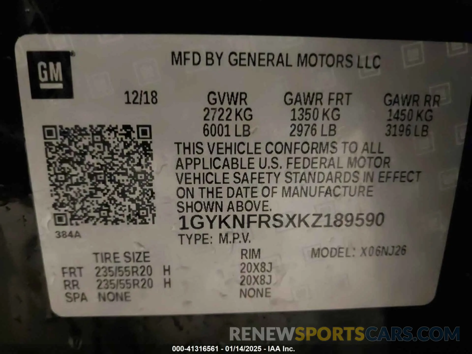 9 fotografías del automóvil dañado 1GYKNFRSXKZ189590 CADILLAC XT5 2019