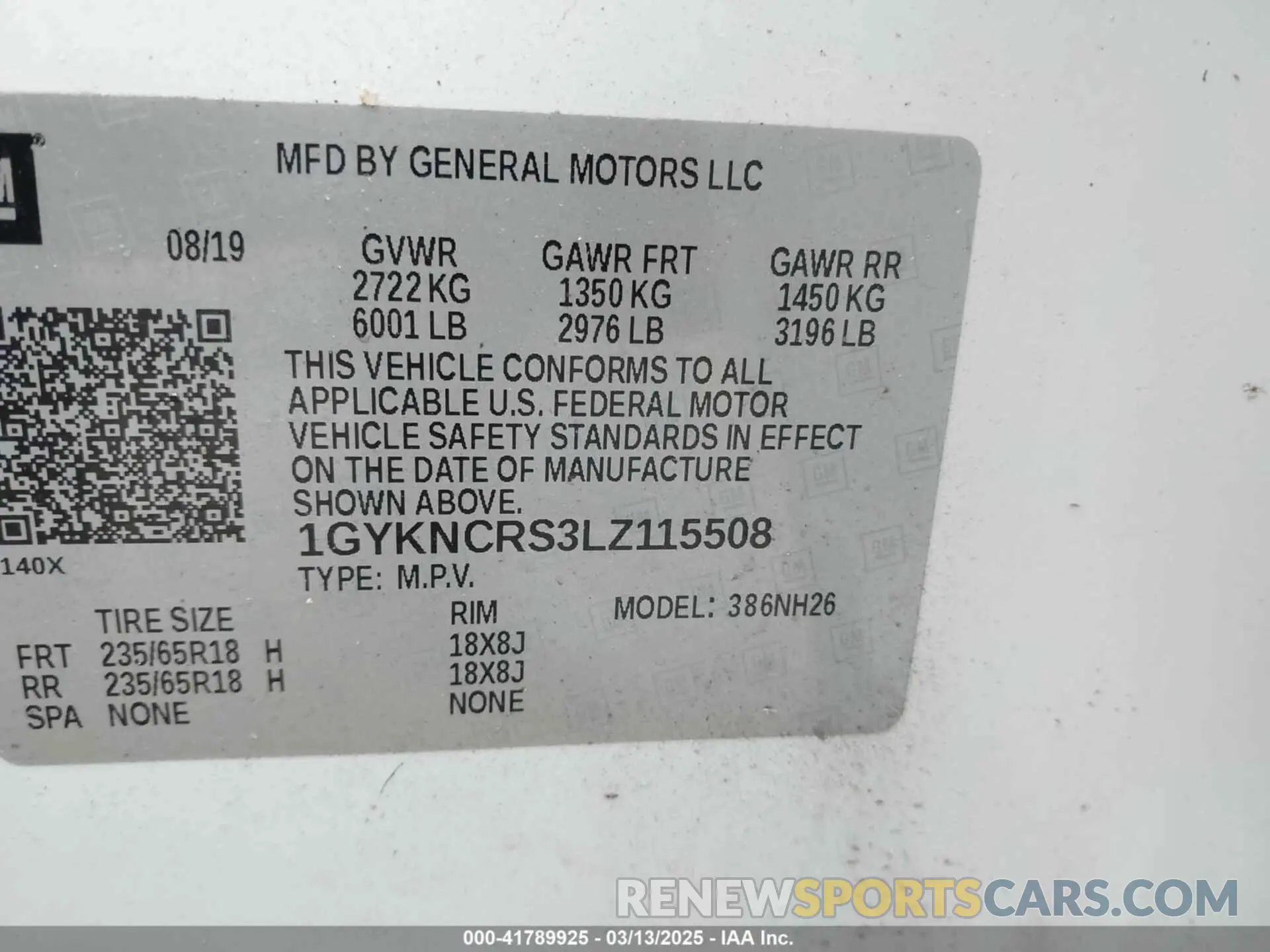 9 fotografías del automóvil dañado 1GYKNCRS3LZ115508 CADILLAC XT5 2020