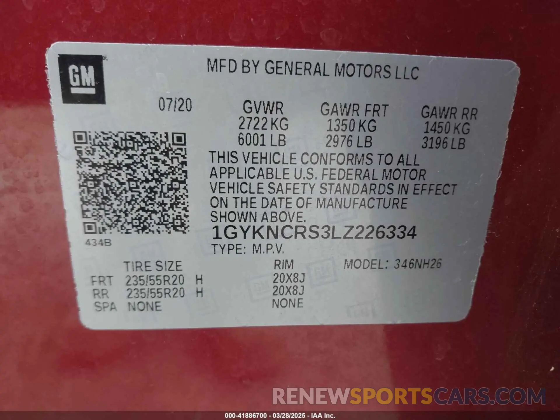 9 fotografías del automóvil dañado 1GYKNCRS3LZ226334 CADILLAC XT5 2020