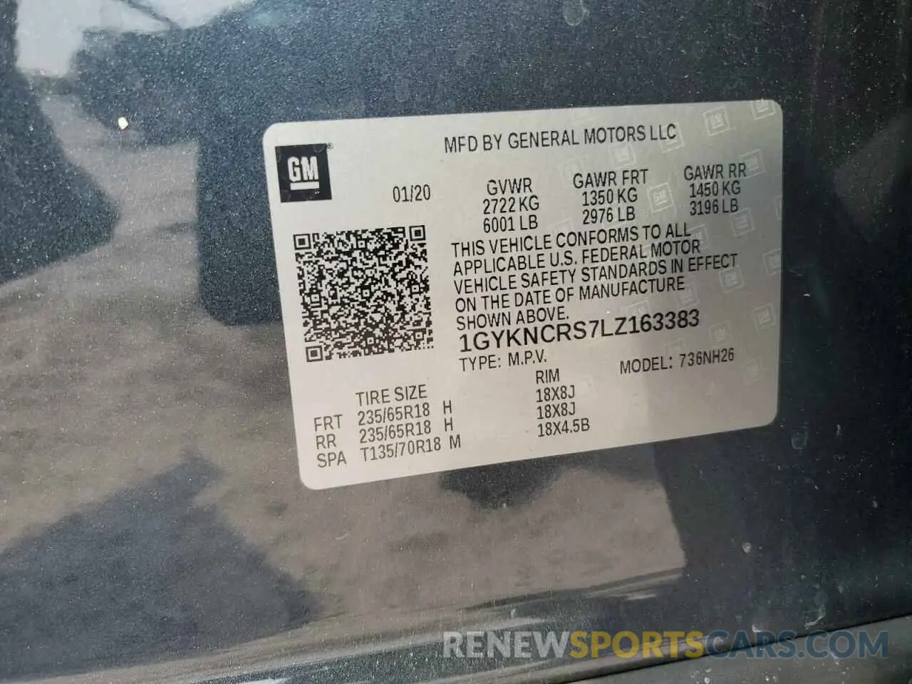 13 fotografías del automóvil dañado 1GYKNCRS7LZ163383 CADILLAC XT5 2020