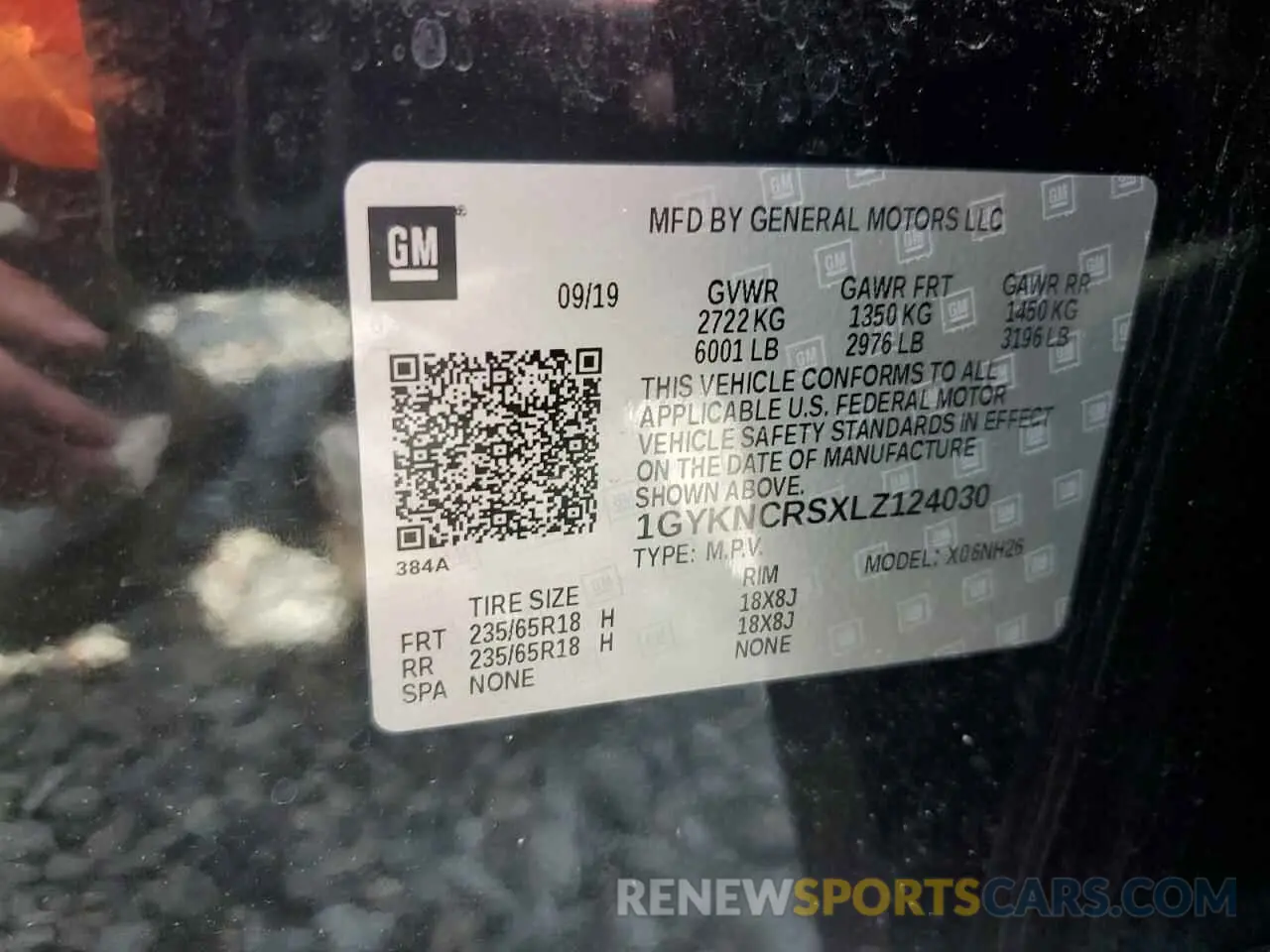 13 fotografías del automóvil dañado 1GYKNCRSXLZ124030 CADILLAC XT5 2020