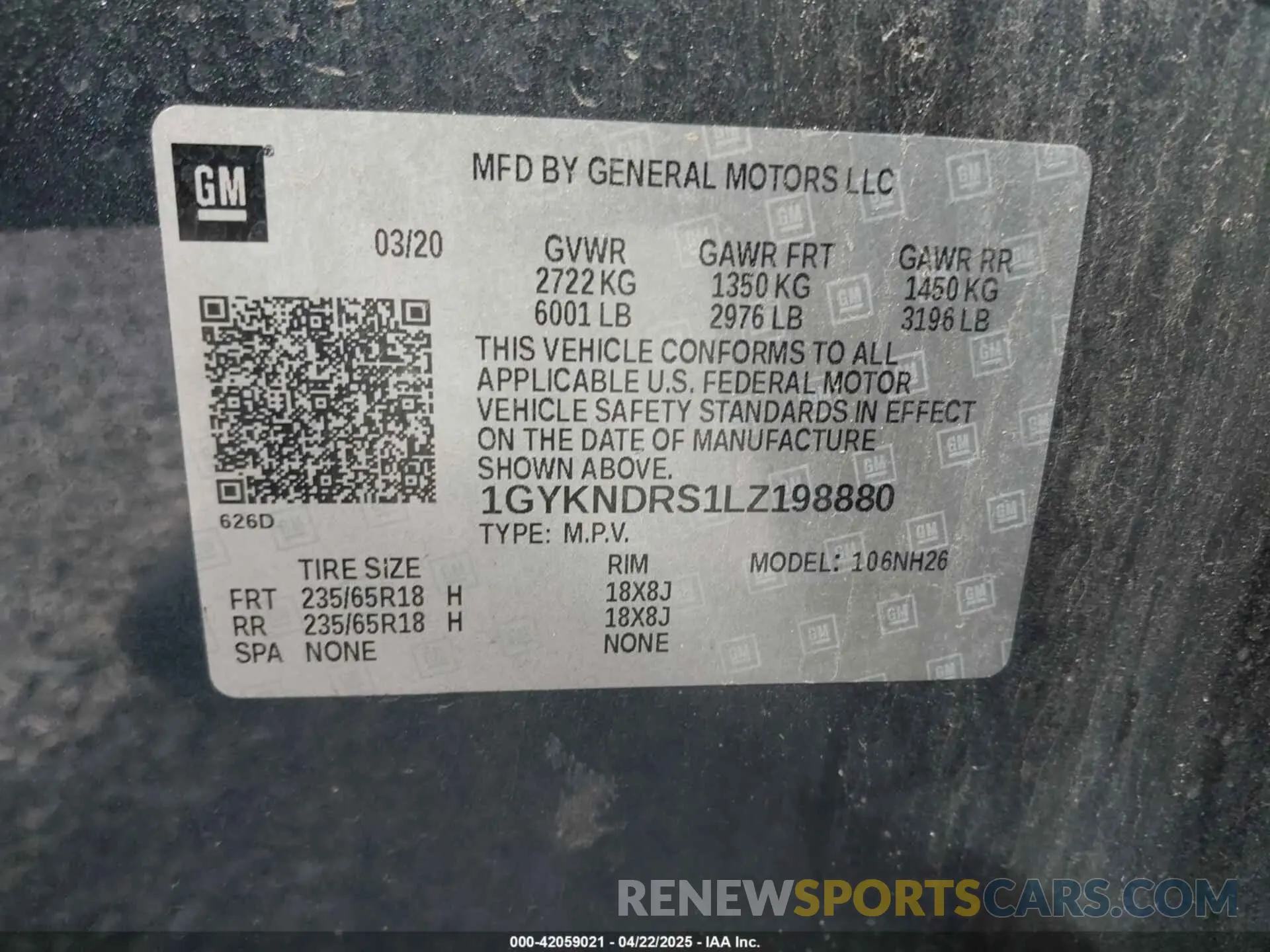 9 fotografías del automóvil dañado 1GYKNDRS1LZ198880 CADILLAC XT5 2020