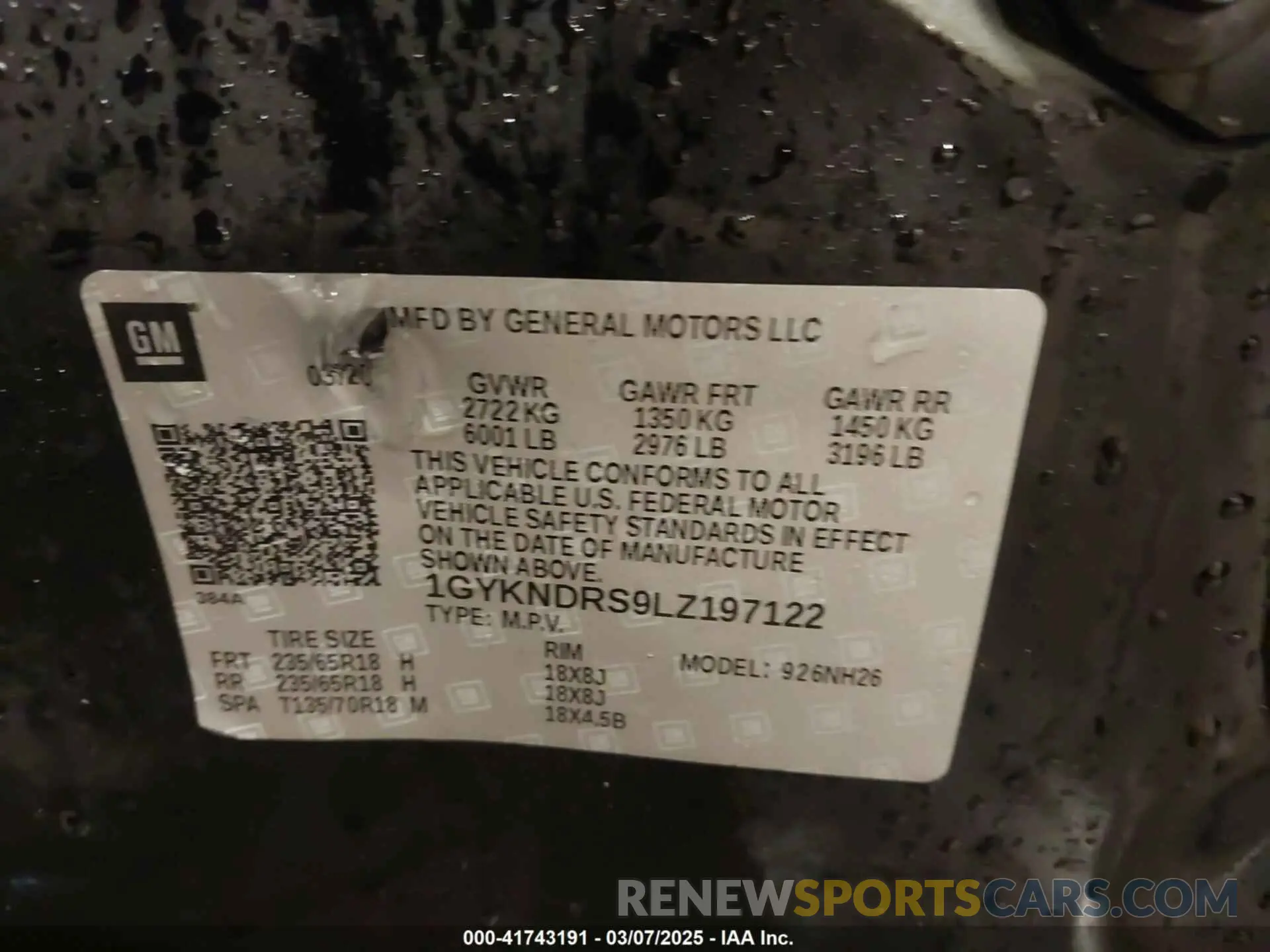 9 fotografías del automóvil dañado 1GYKNDRS9LZ197122 CADILLAC XT5 2020