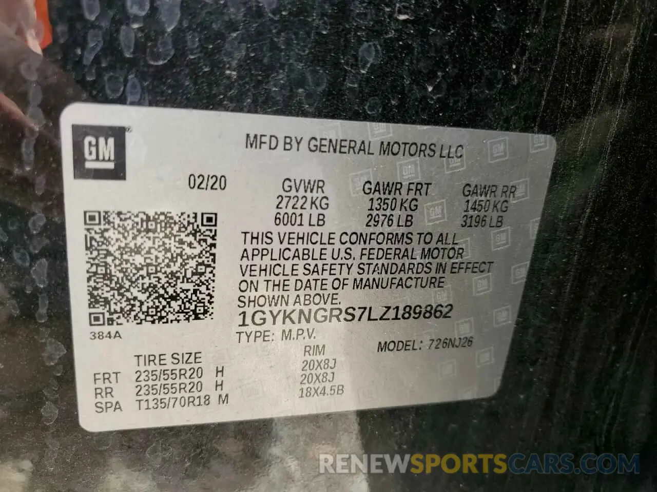 13 fotografías del automóvil dañado 1GYKNGRS7LZ189862 CADILLAC XT5 2020