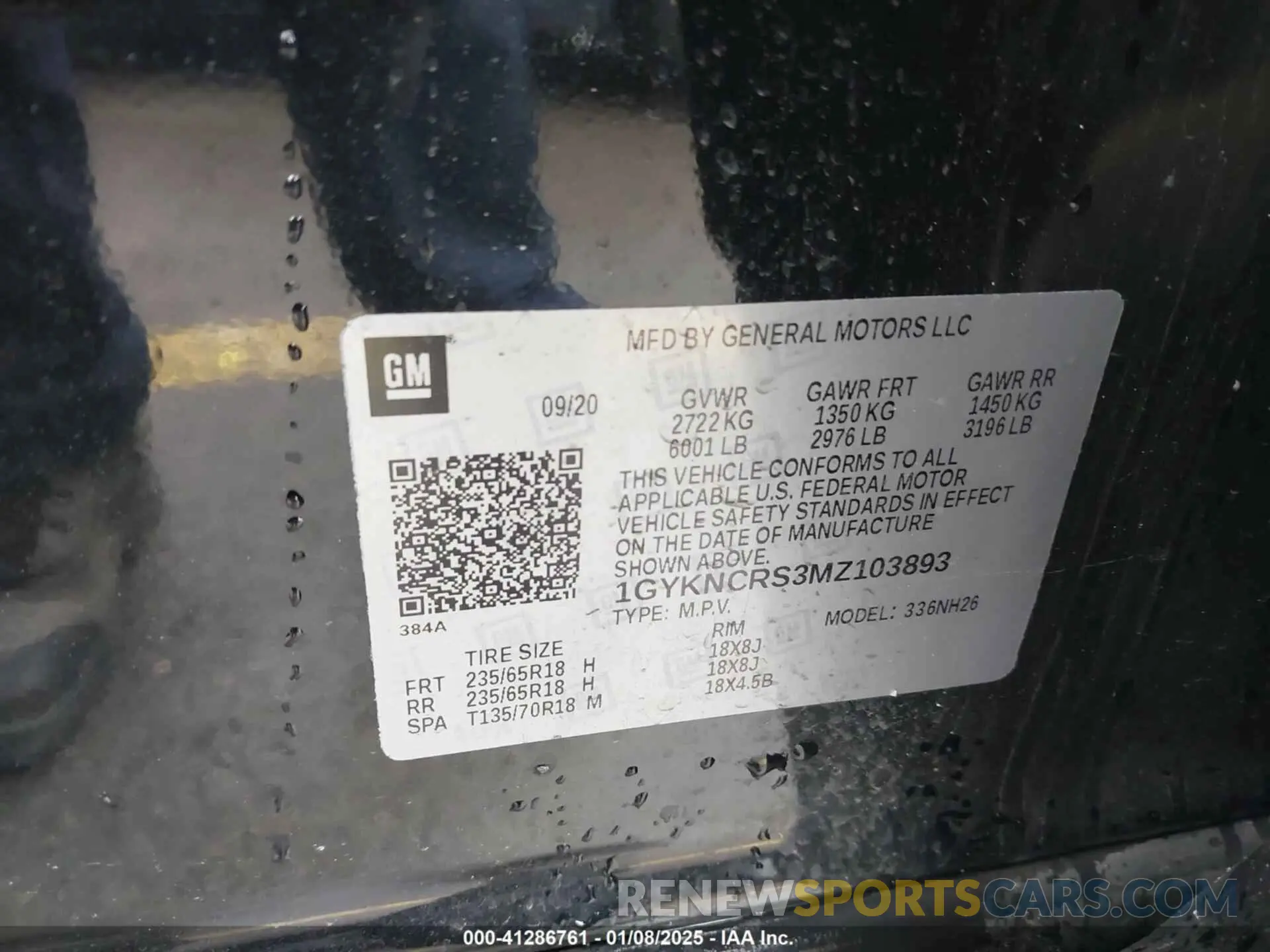 9 fotografías del automóvil dañado 1GYKNCRS3MZ103893 CADILLAC XT5 2021