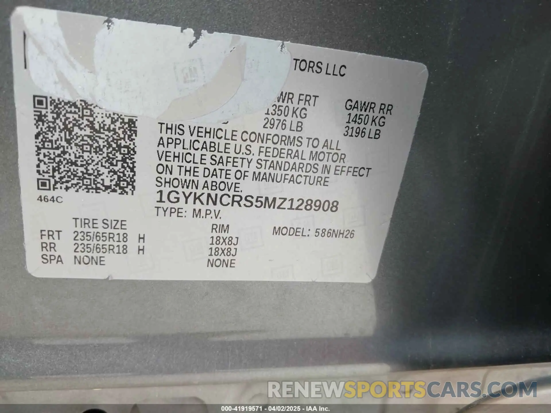 9 fotografías del automóvil dañado 1GYKNCRS5MZ128908 CADILLAC XT5 2021