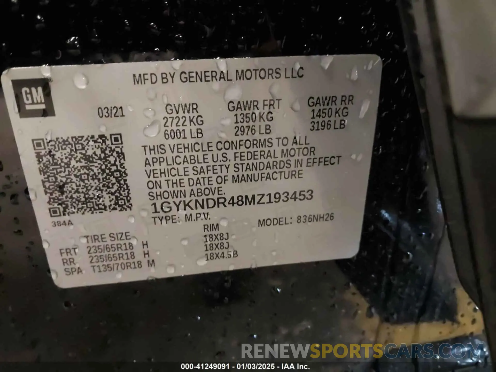9 fotografías del automóvil dañado 1GYKNDR48MZ193453 CADILLAC XT5 2021