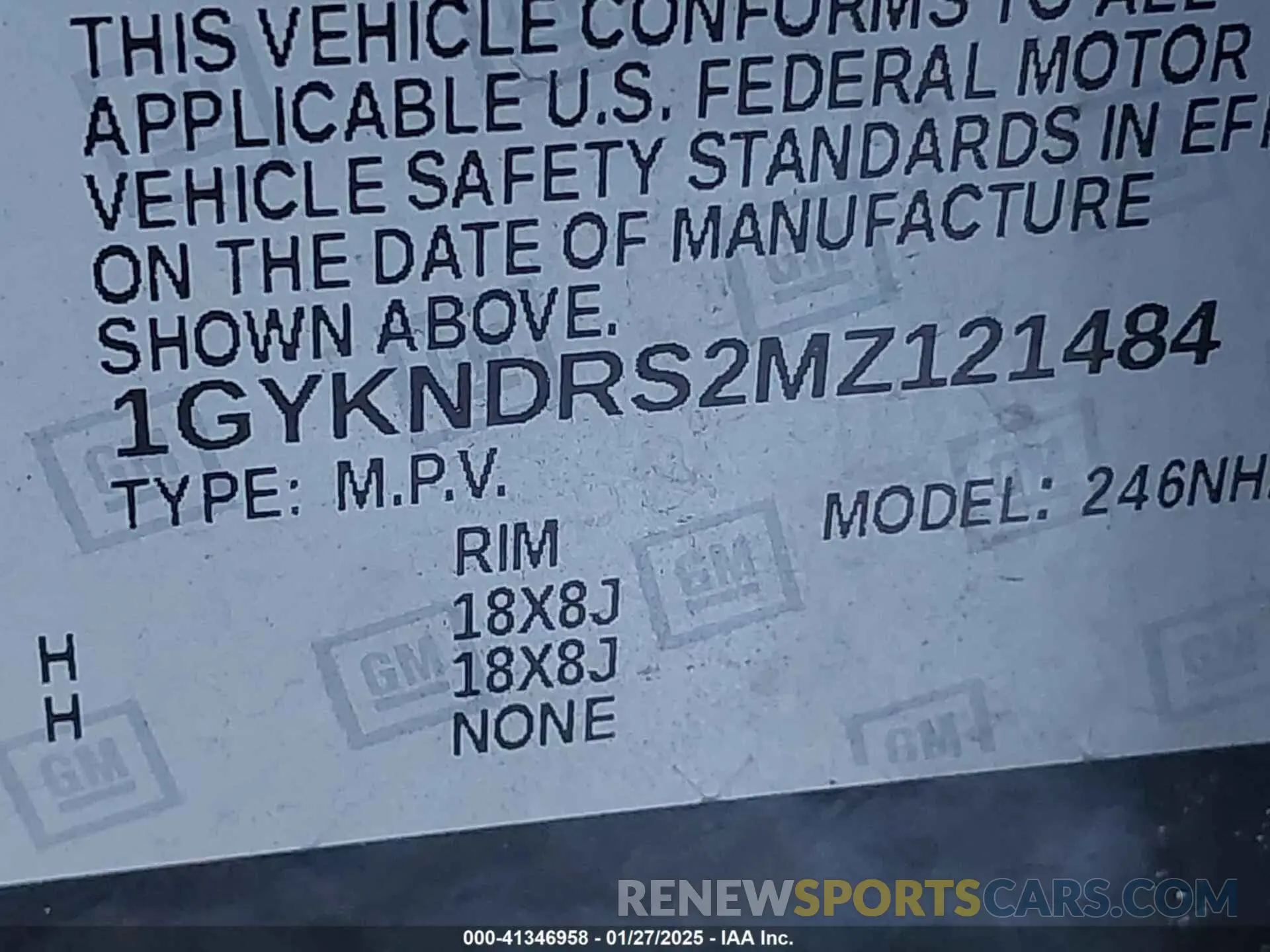 9 fotografías del automóvil dañado 1GYKNDRS2MZ121484 CADILLAC XT5 2021