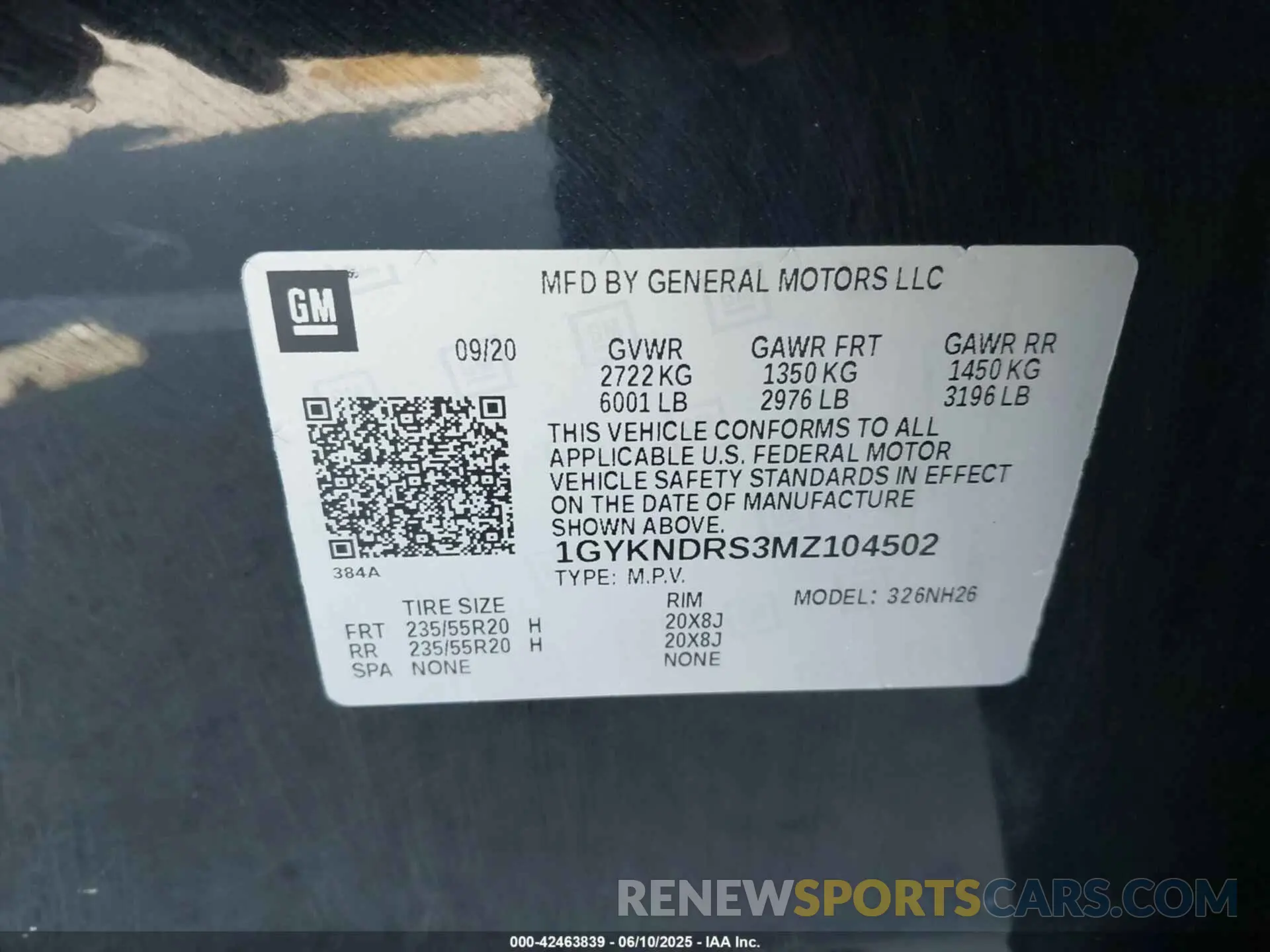 9 fotografías del automóvil dañado 1GYKNDRS3MZ104502 CADILLAC XT5 2021