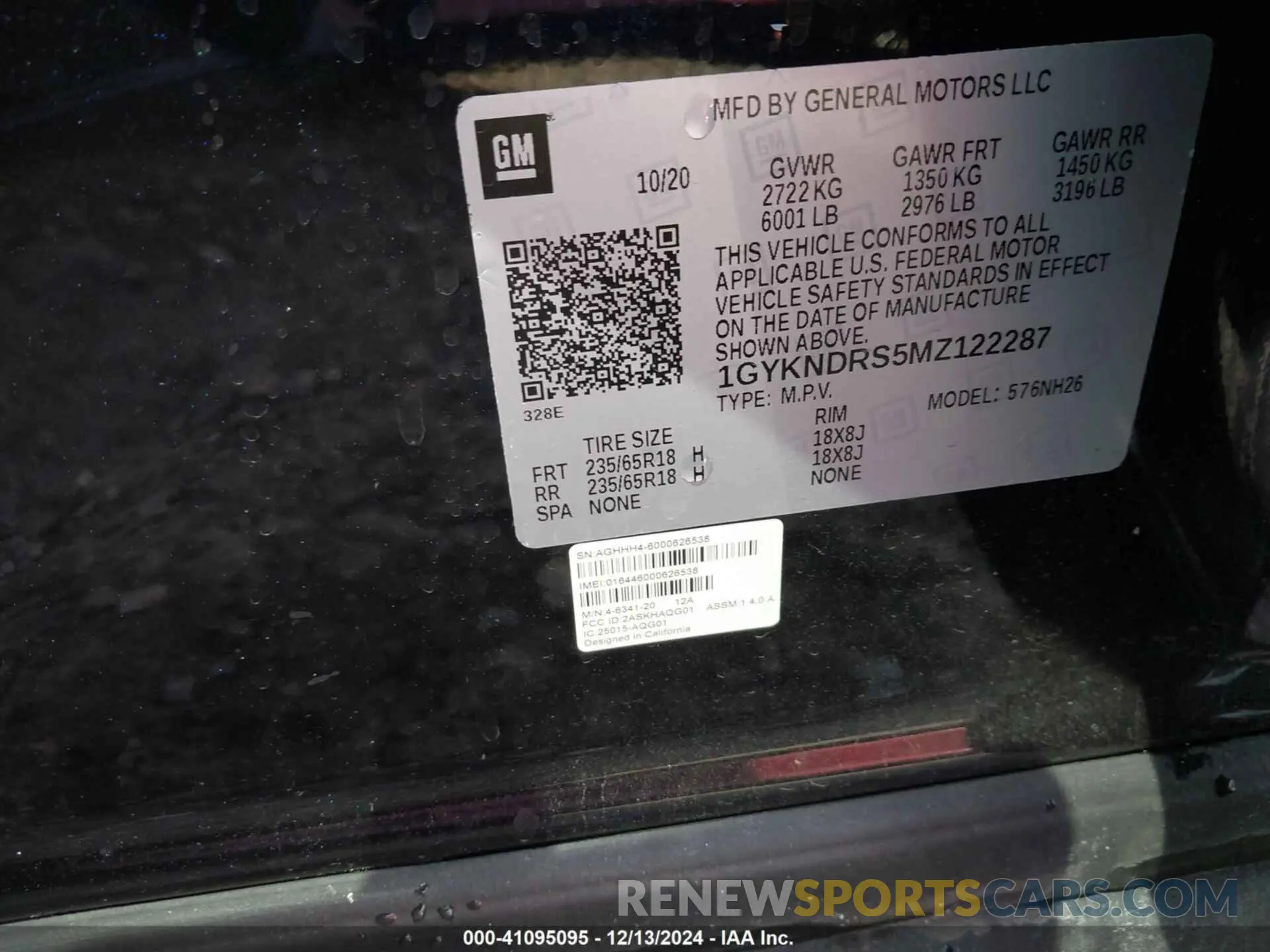 9 fotografías del automóvil dañado 1GYKNDRS5MZ122287 CADILLAC XT5 2021