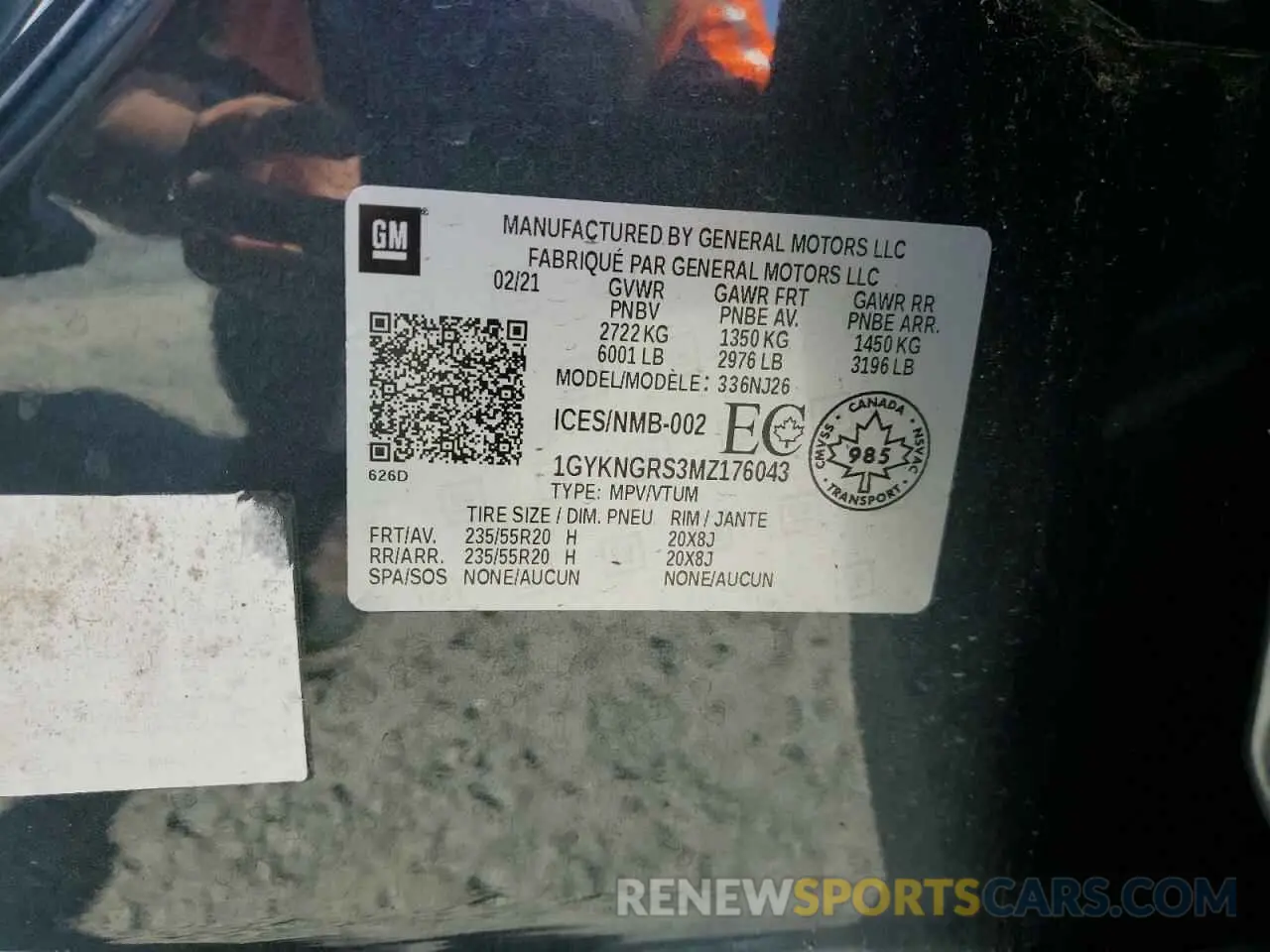 13 fotografías del automóvil dañado 1GYKNGRS3MZ176043 CADILLAC XT5 2021