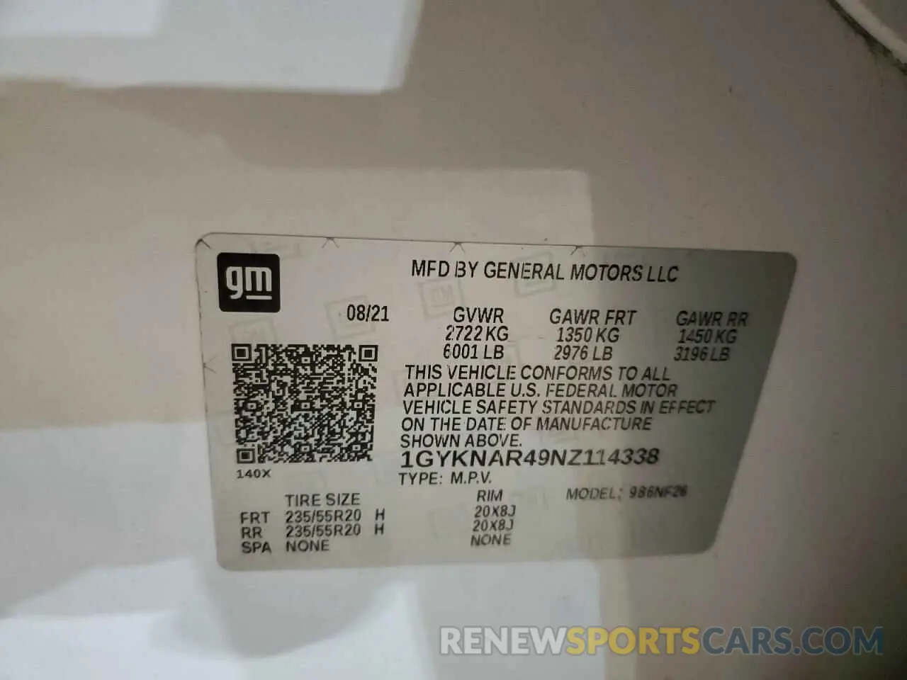 14 fotografías del automóvil dañado 1GYKNAR49NZ114338 CADILLAC XT5 2022