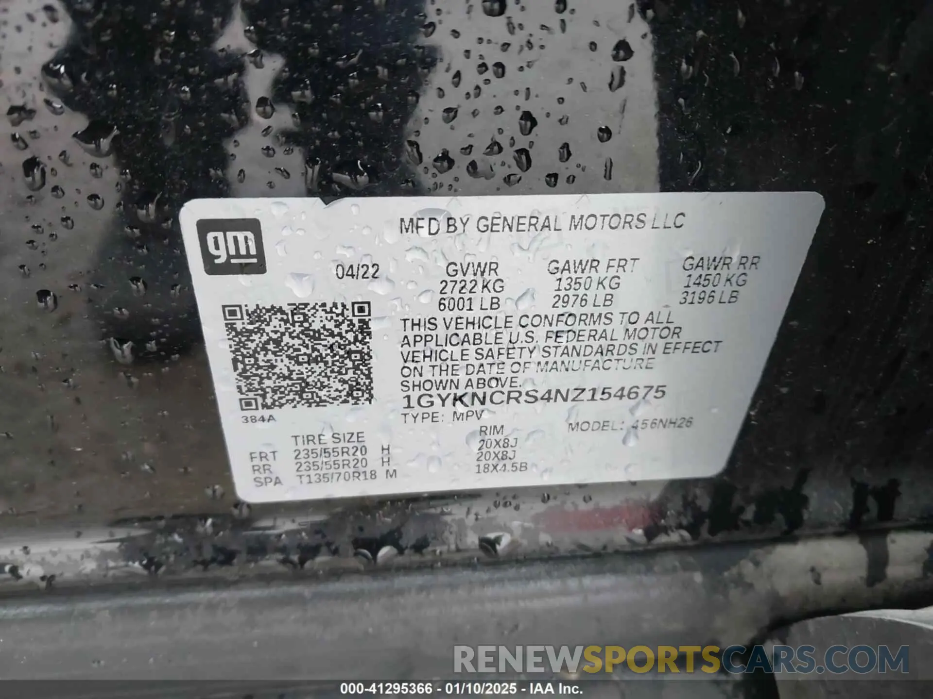 9 fotografías del automóvil dañado 1GYKNCRS4NZ154675 CADILLAC XT5 2022