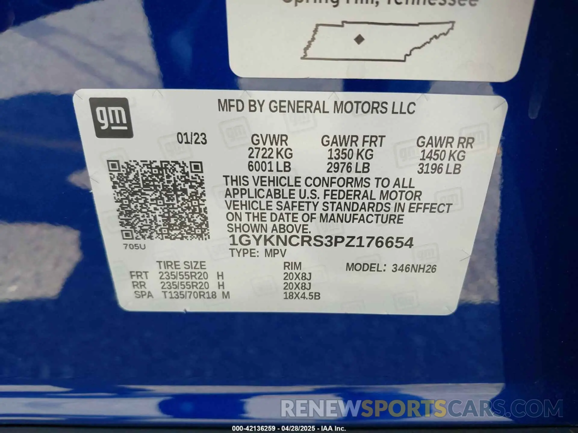 9 fotografías del automóvil dañado 1GYKNCRS3PZ176654 CADILLAC XT5 2023