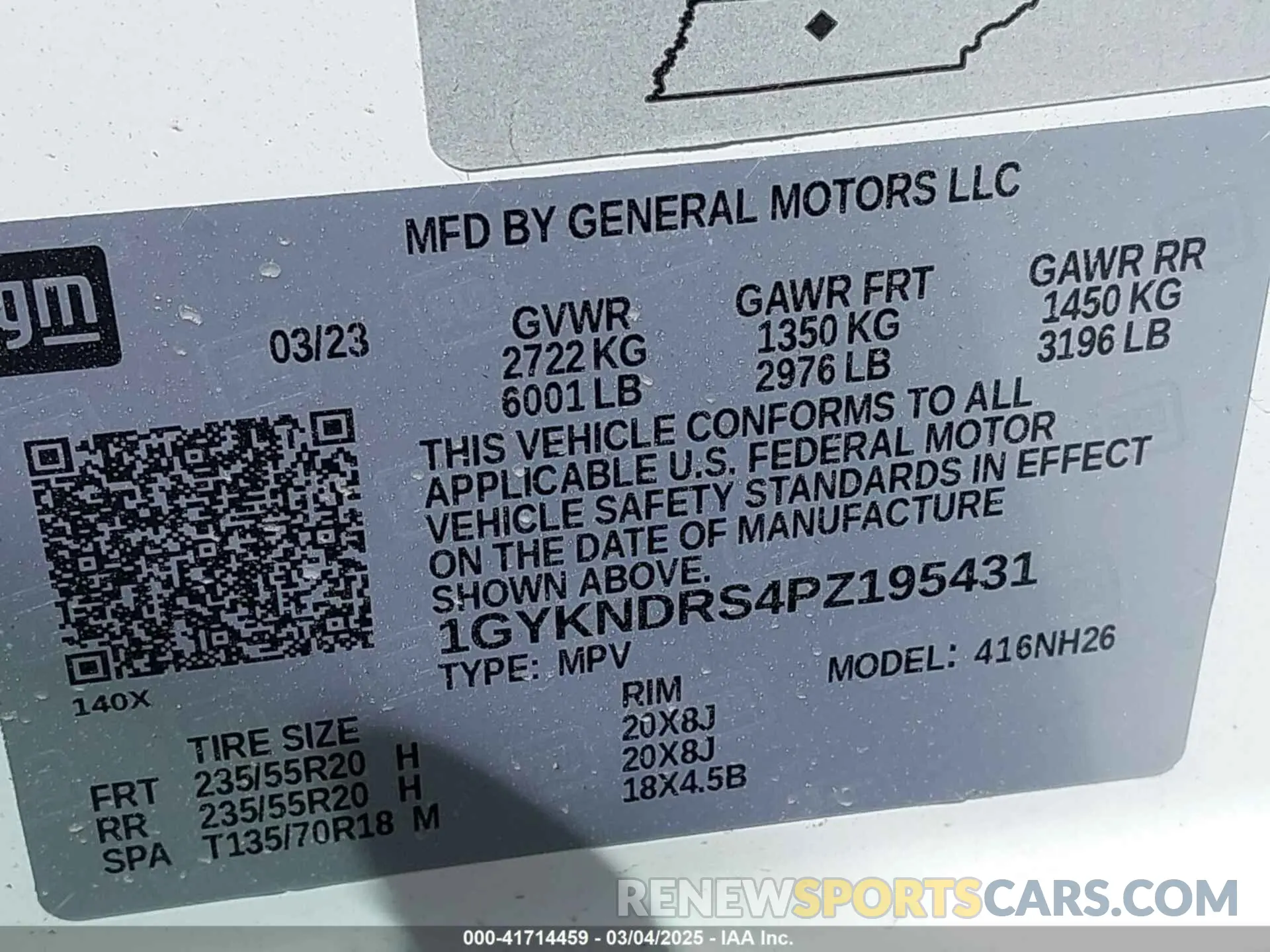 9 fotografías del automóvil dañado 1GYKNDRS4PZ195431 CADILLAC XT5 2023