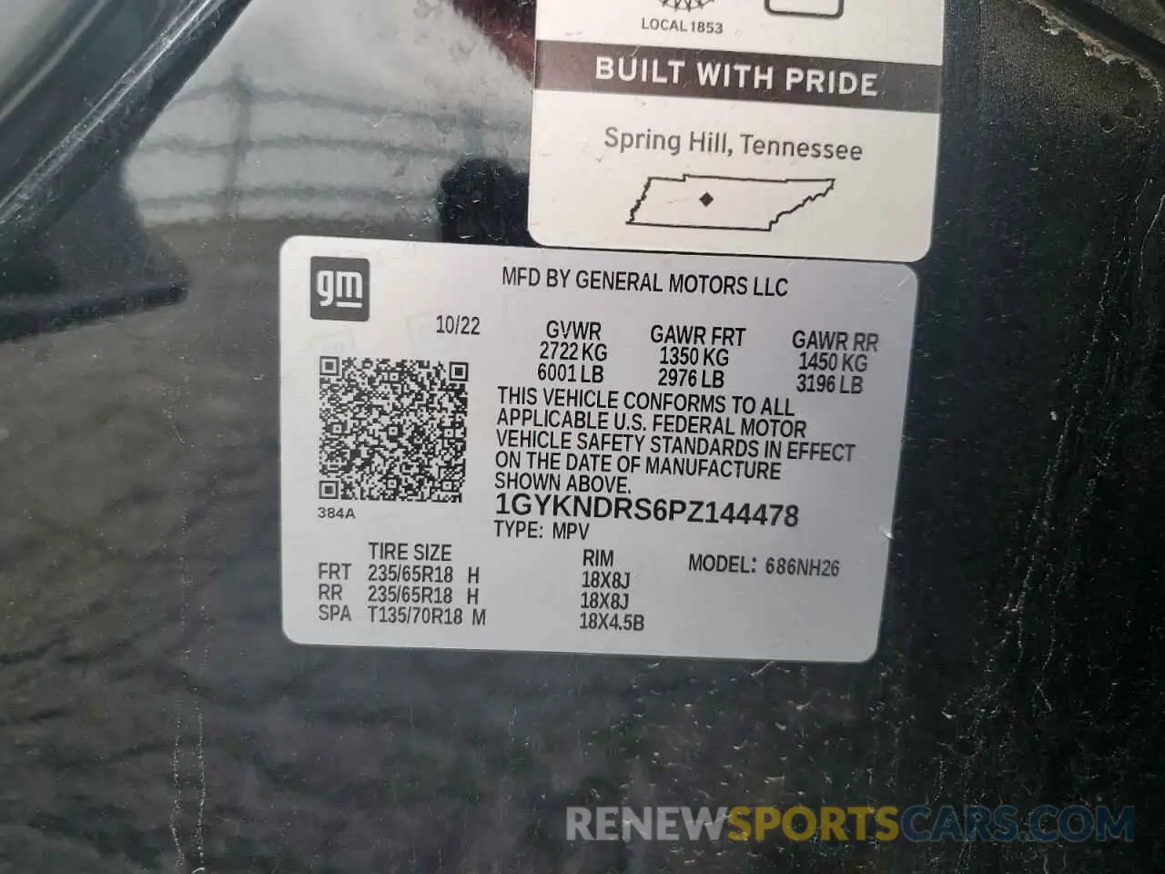13 fotografías del automóvil dañado 1GYKNDRS6PZ144478 CADILLAC XT5 2023