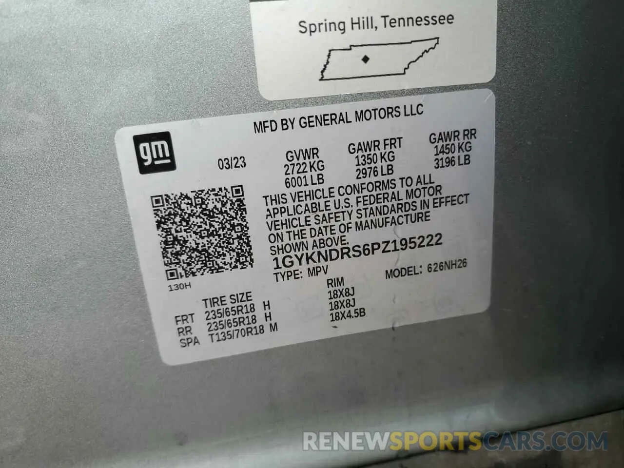 14 fotografías del automóvil dañado 1GYKNDRS6PZ195222 CADILLAC XT5 2023