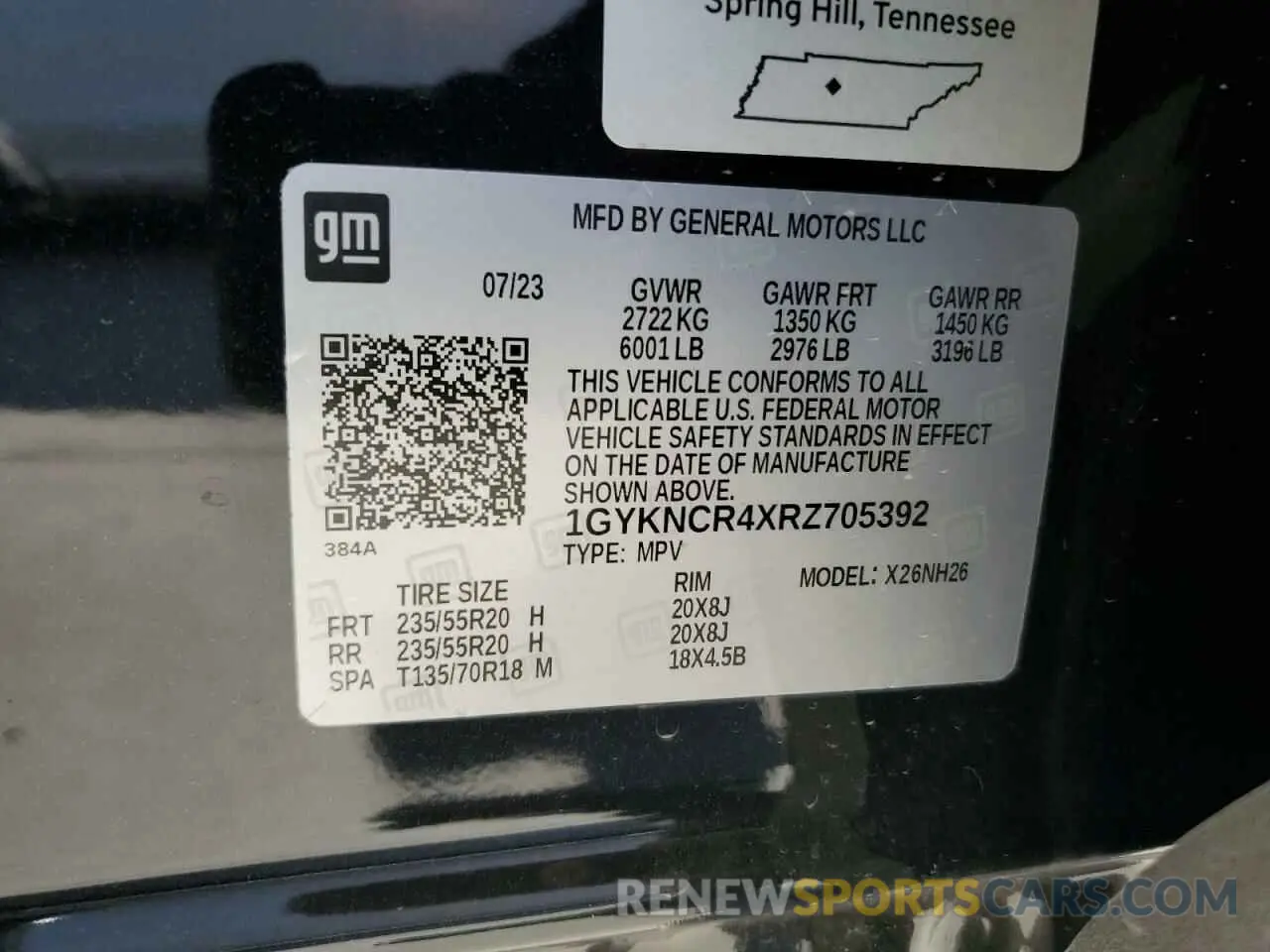 13 fotografías del automóvil dañado 1GYKNCR4XRZ705392 CADILLAC XT5 2024