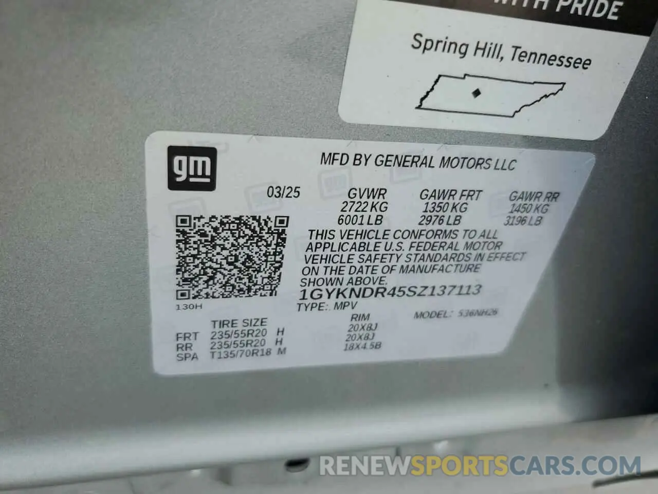 15 fotografías del automóvil dañado 1GYKNDR45SZ137113 CADILLAC XT5 2025