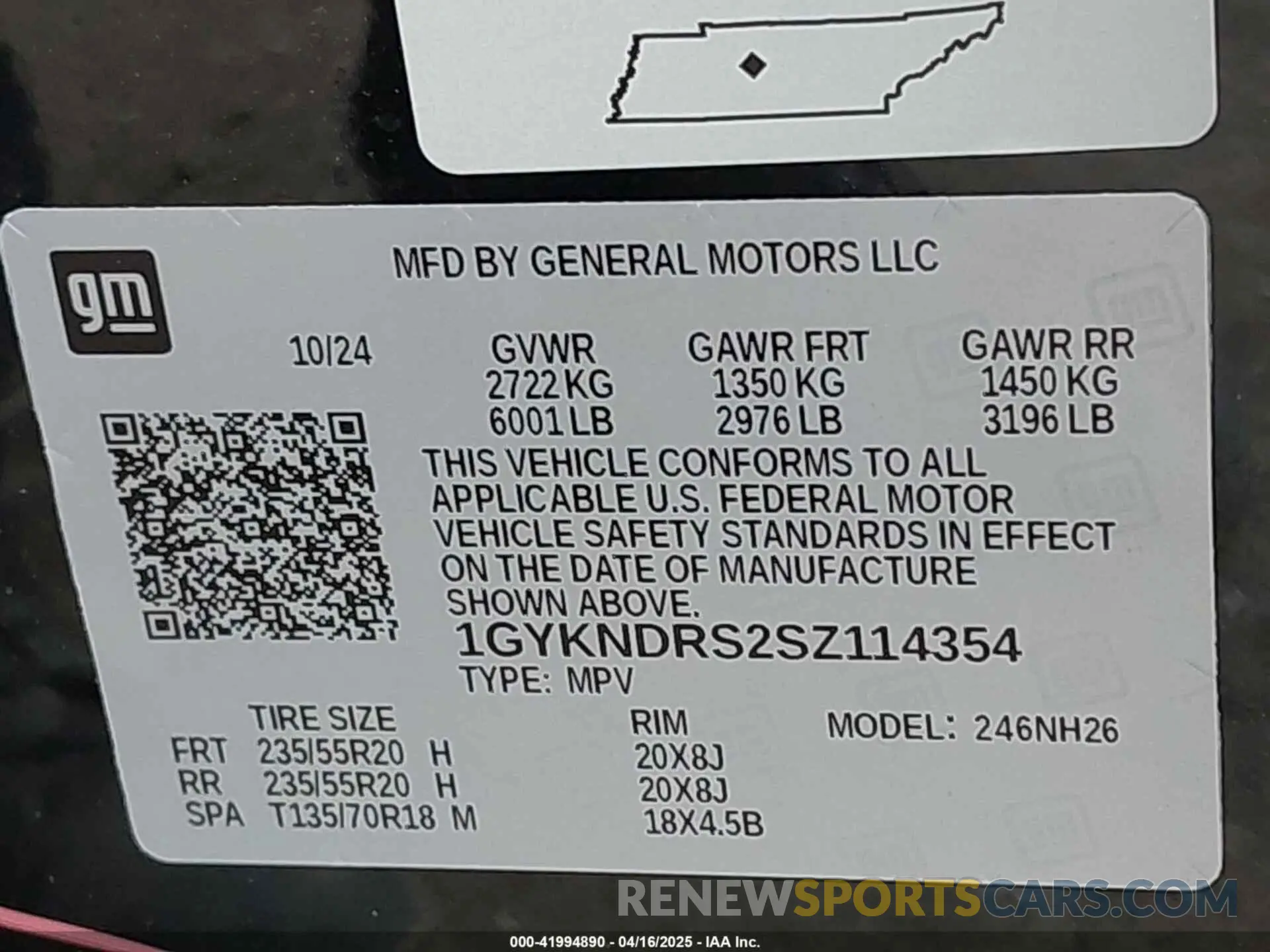 9 fotografías del automóvil dañado 1GYKNDRS2SZ114354 CADILLAC XT5 2025