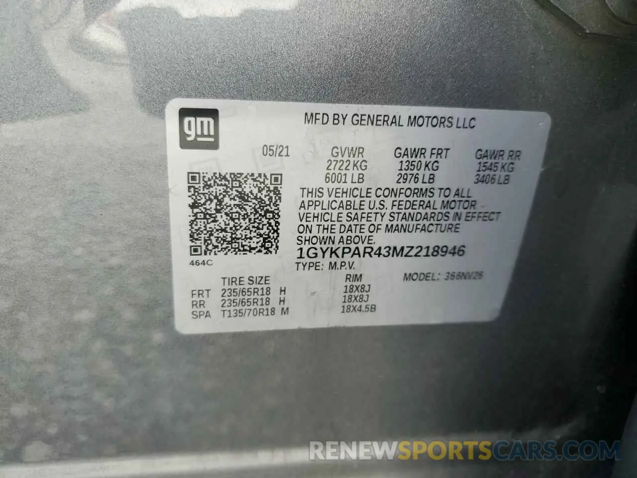 16 fotografías del automóvil dañado 1GYKPAR43MZ218946 CADILLAC XT6 2021
