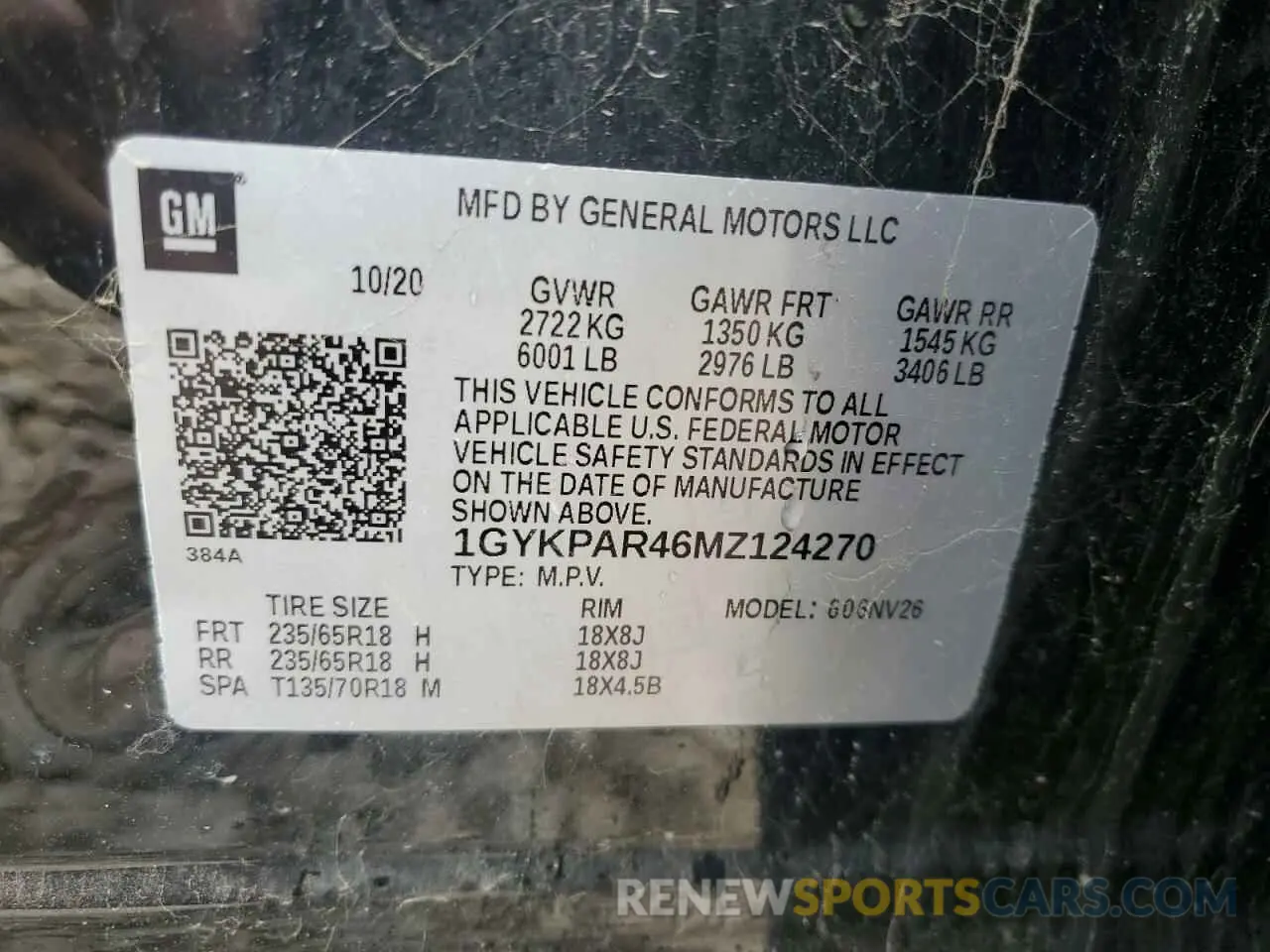 14 fotografías del automóvil dañado 1GYKPAR46MZ124270 CADILLAC XT6 2021