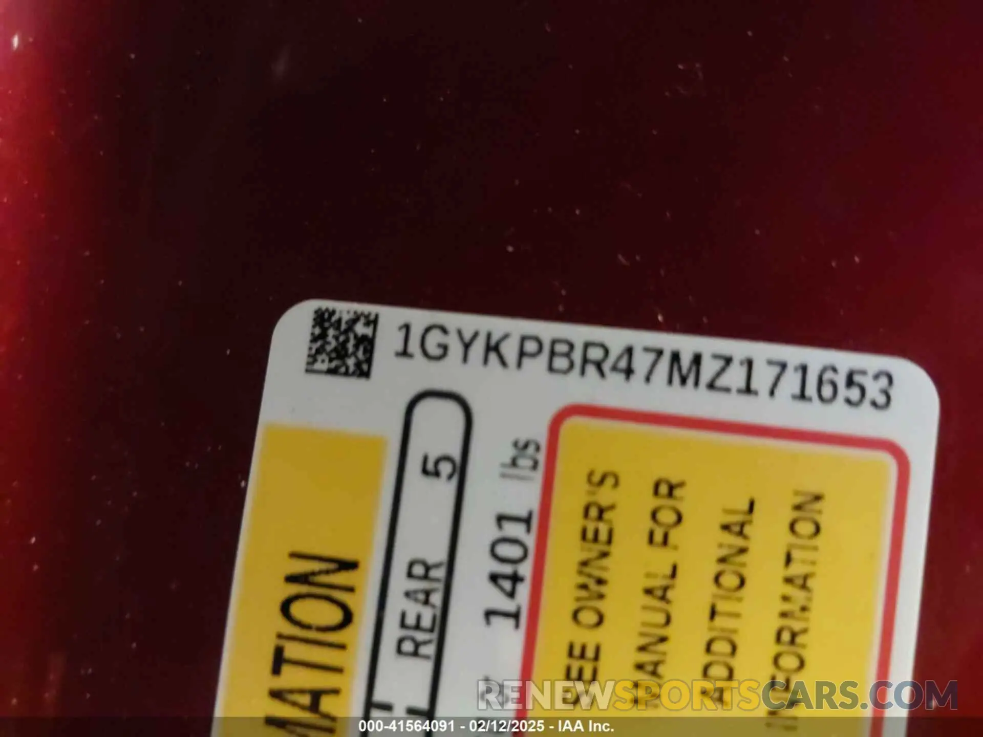 9 fotografías del automóvil dañado 1GYKPBR47MZ171653 CADILLAC XT6 2021