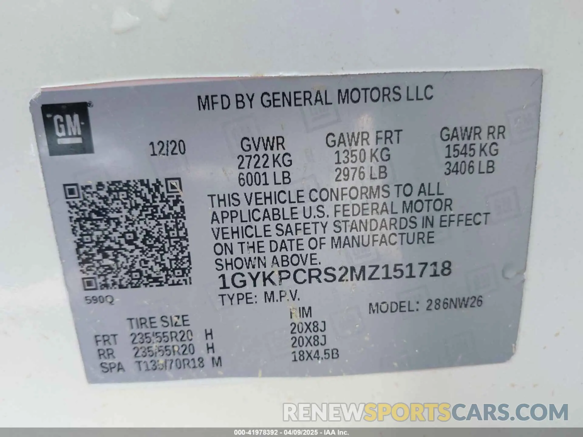 9 fotografías del automóvil dañado 1GYKPCRS2MZ151718 CADILLAC XT6 2021