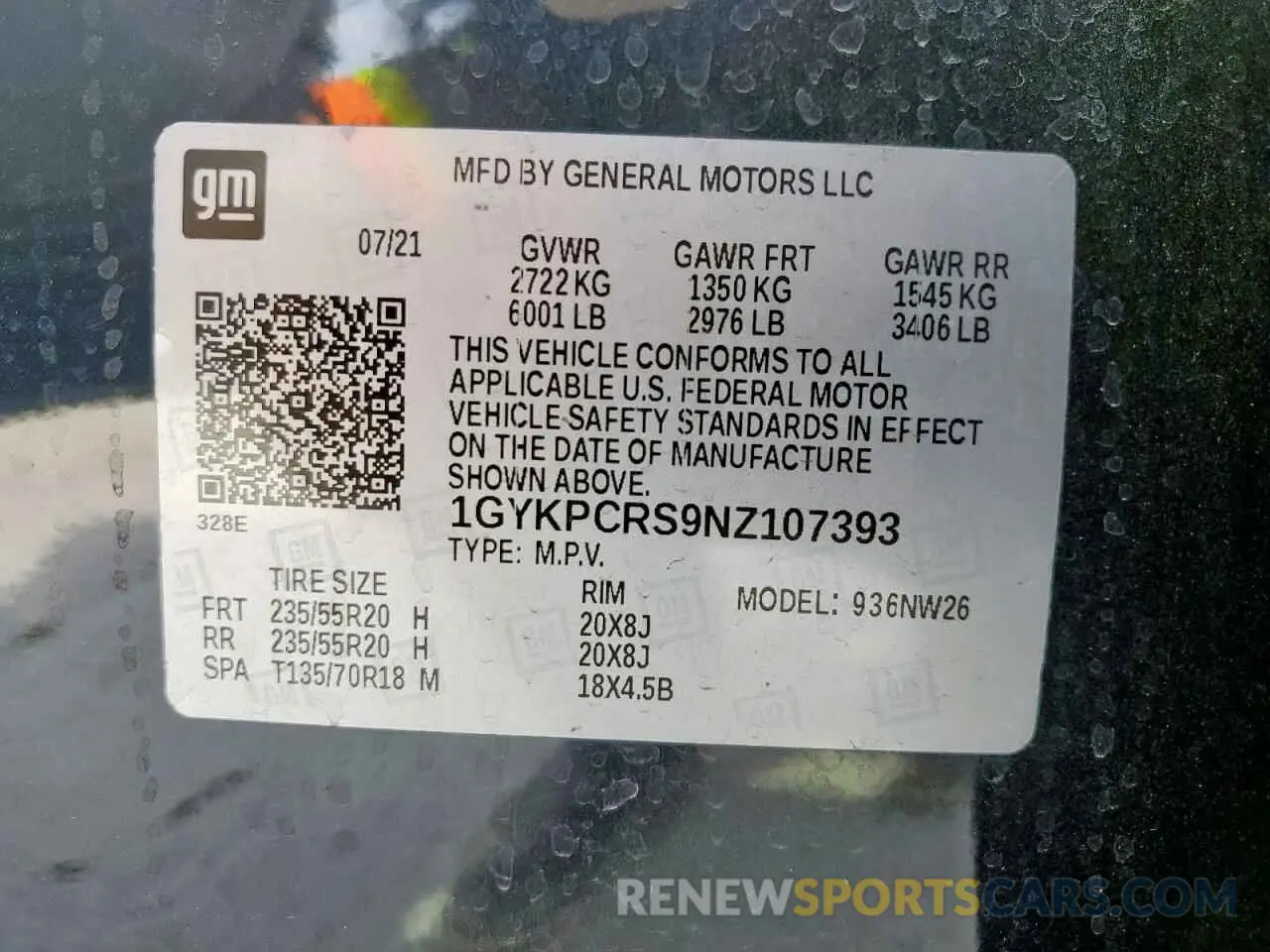 14 fotografías del automóvil dañado 1GYKPCRS9NZ107393 CADILLAC XT6 2022