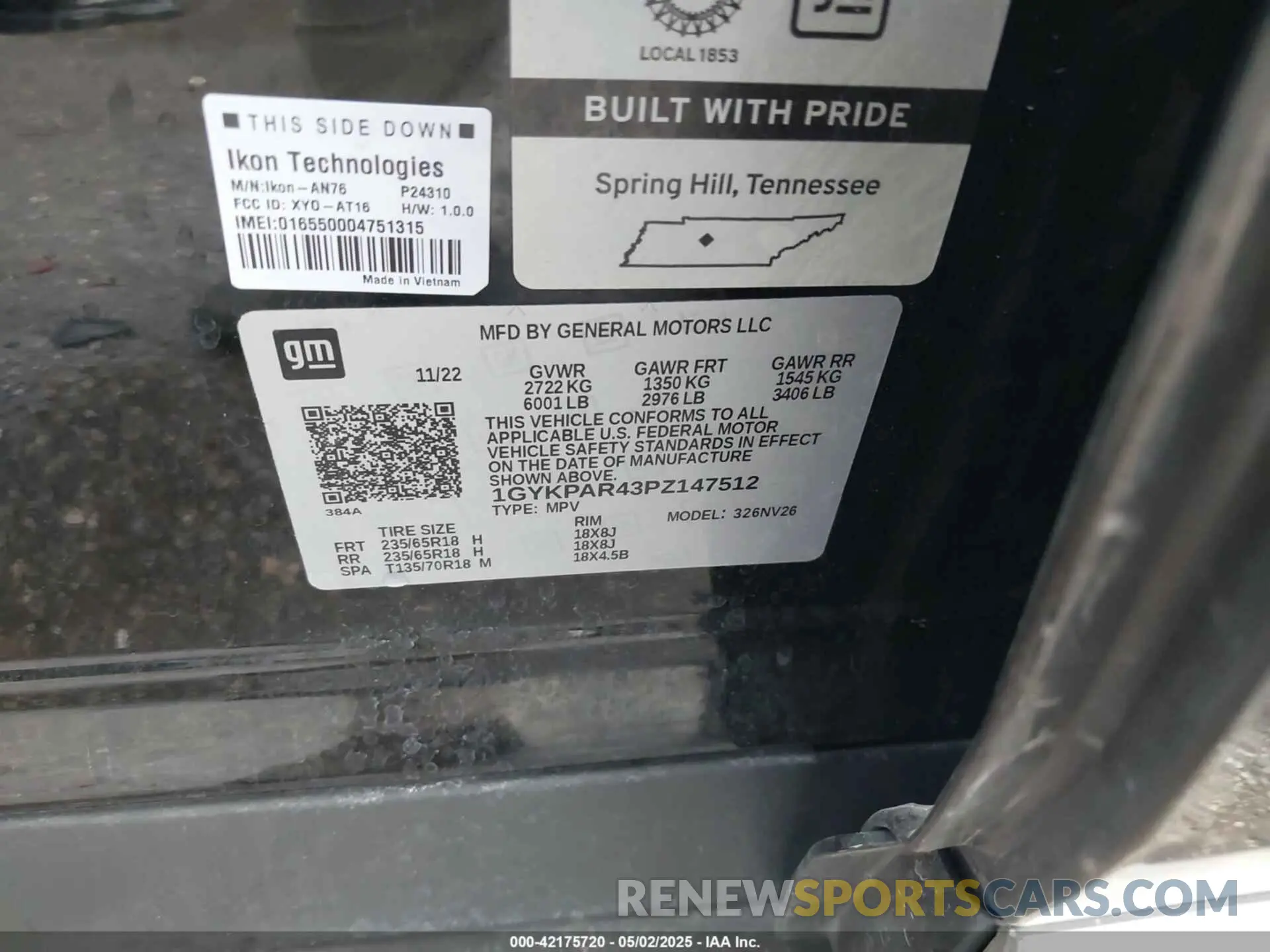 9 fotografías del automóvil dañado 1GYKPAR43PZ147512 CADILLAC XT6 2023
