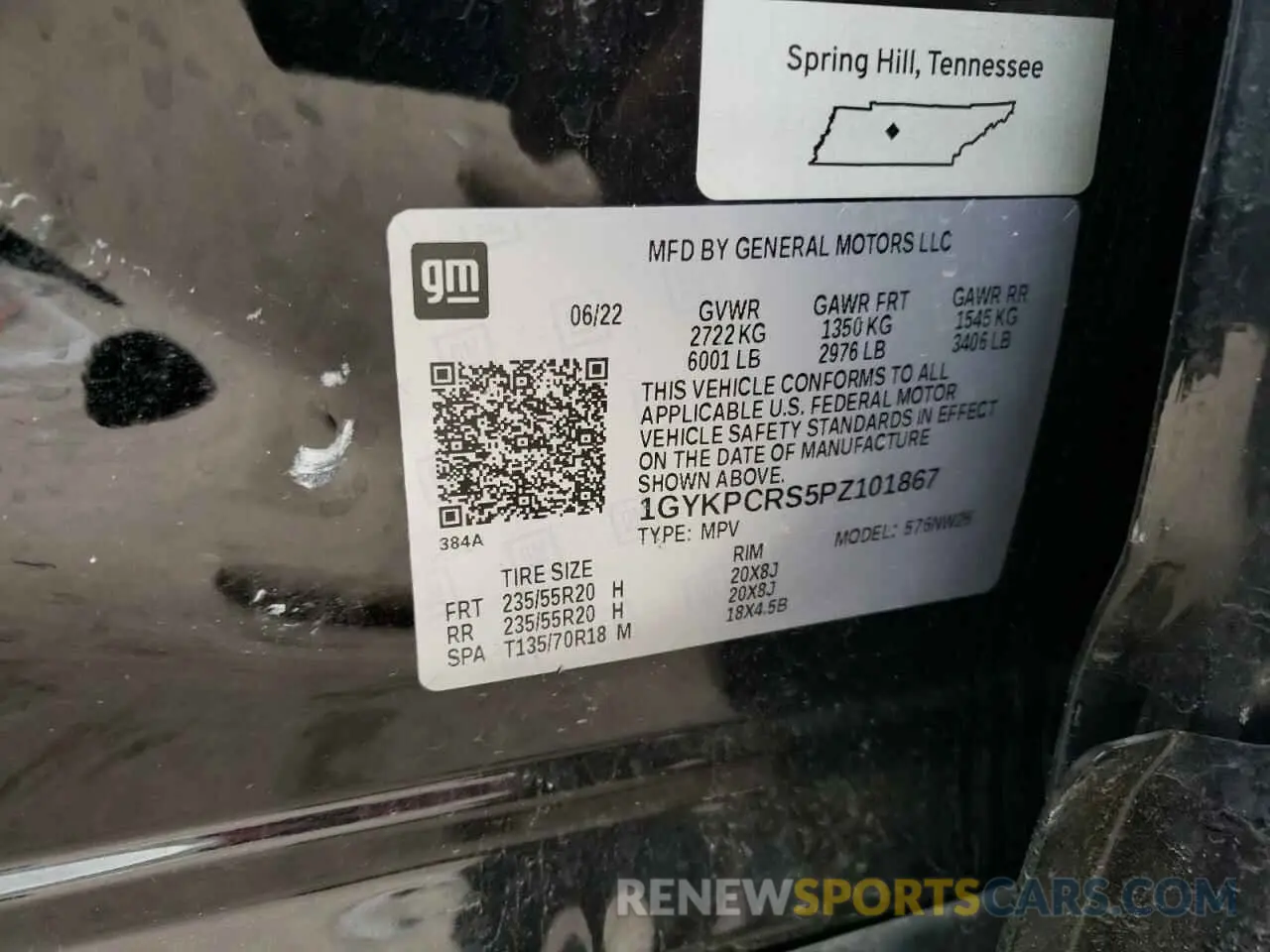 14 fotografías del automóvil dañado 1GYKPCRS5PZ101867 CADILLAC XT6 2023