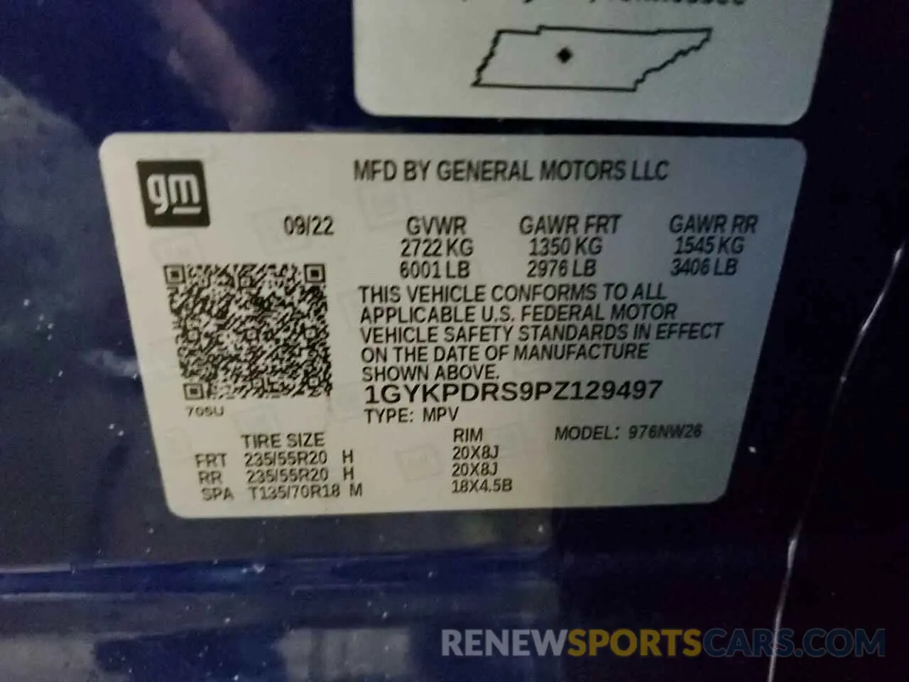 14 fotografías del automóvil dañado 1GYKPDRS9PZ129497 CADILLAC XT6 2023