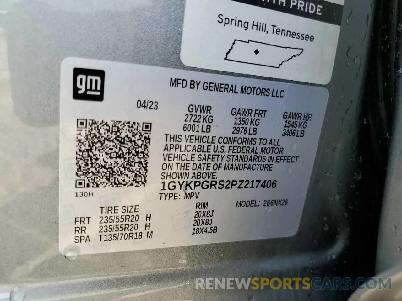 13 fotografías del automóvil dañado 1GYKPGRS2PZ217406 CADILLAC XT6 2023
