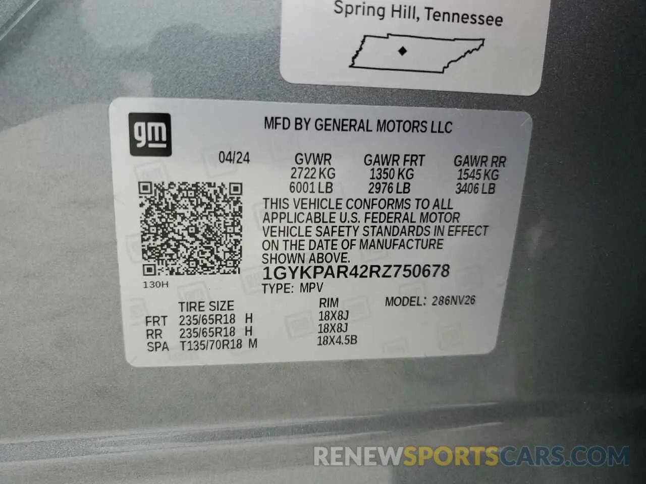 13 fotografías del automóvil dañado 1GYKPAR42RZ750678 CADILLAC XT6 2024
