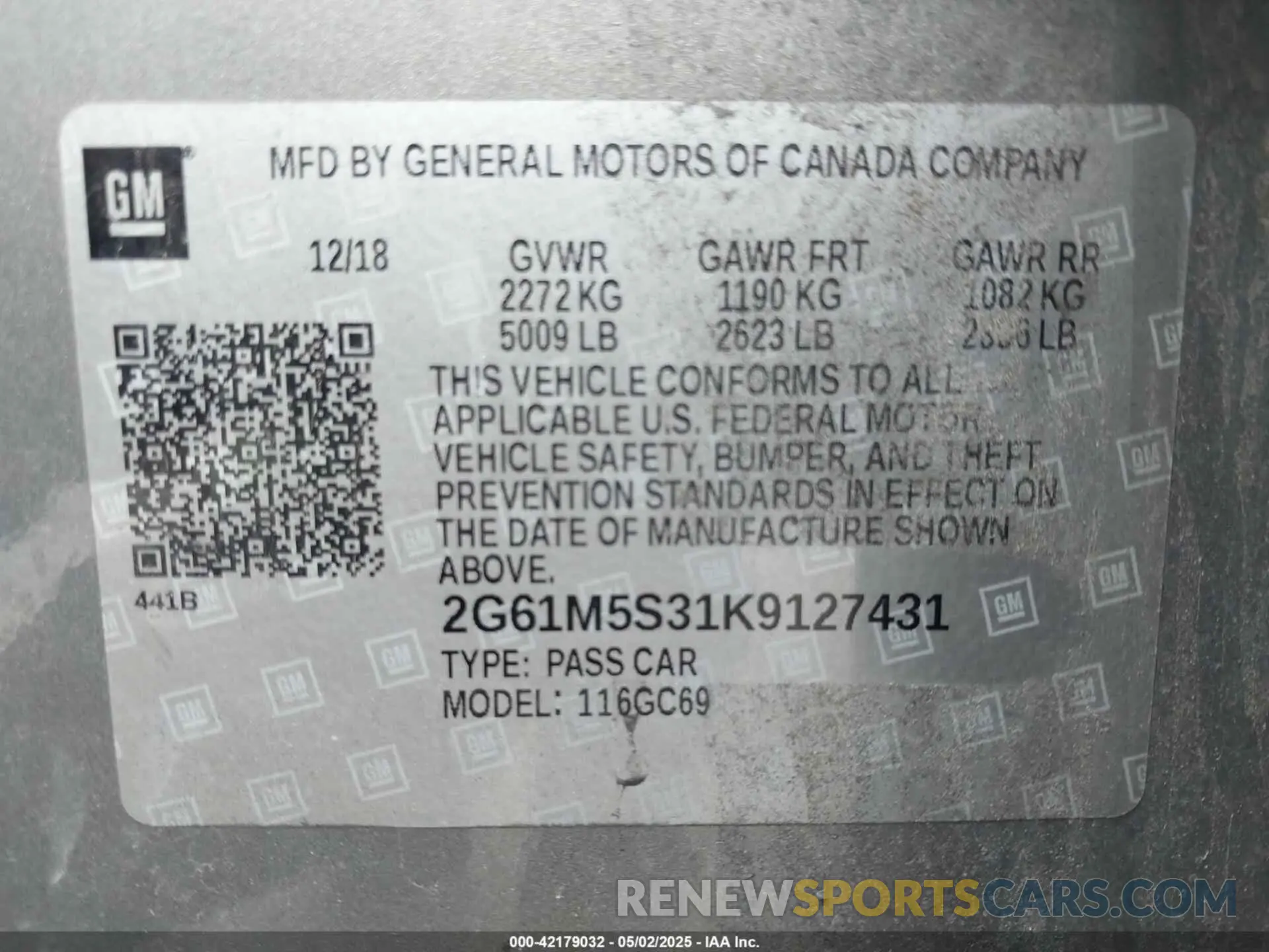 9 fotografías del automóvil dañado 2G61M5S31K9127431 CADILLAC XTS 2019