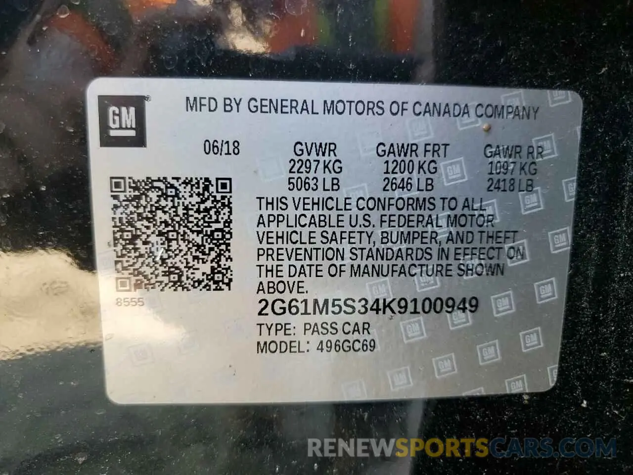 12 fotografías del automóvil dañado 2G61M5S34K9100949 CADILLAC XTS 2019